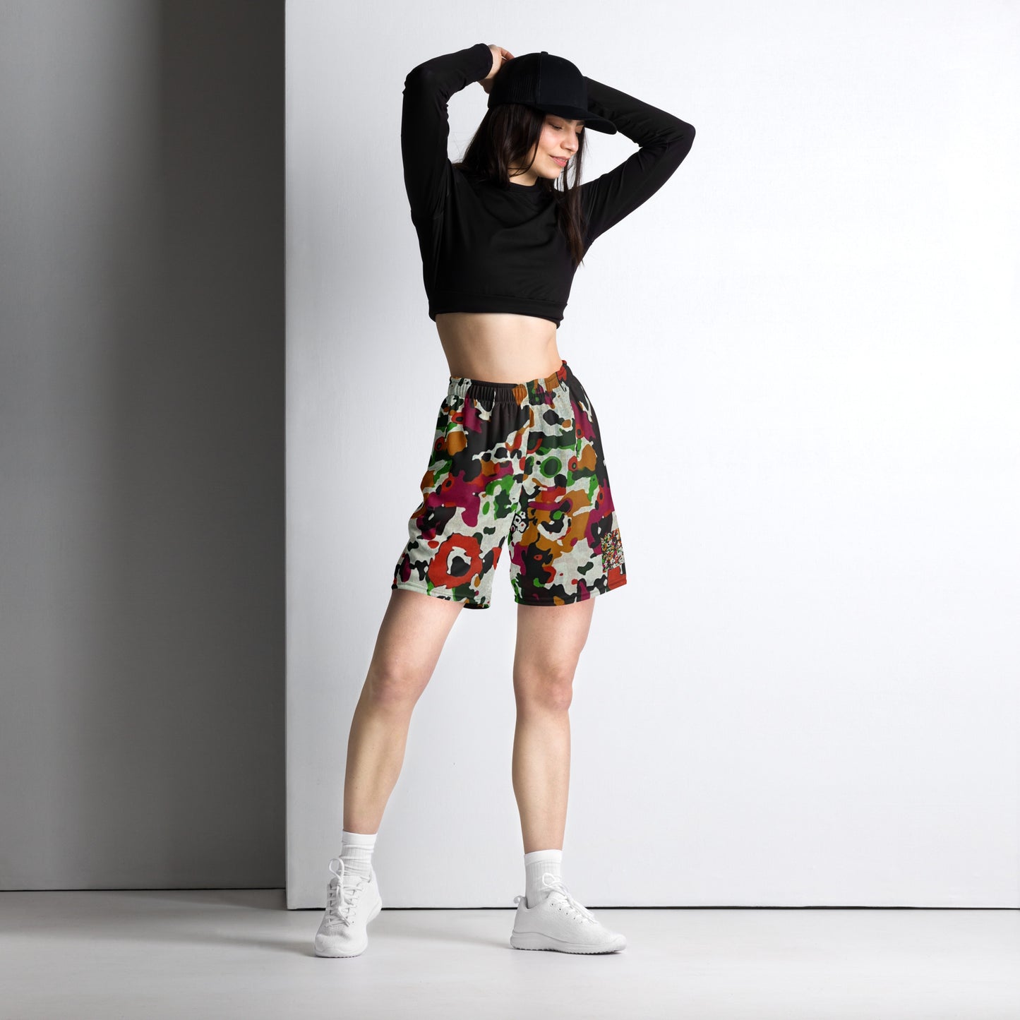 Multicolour Paint Ankara Unisex Mesh Shorts