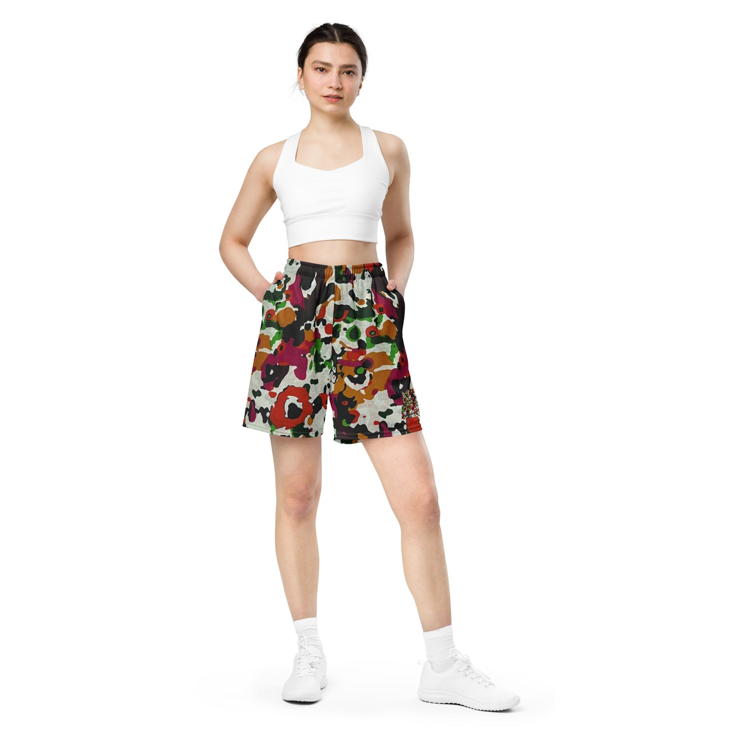 Multicolour Paint Ankara Unisex Mesh Shorts