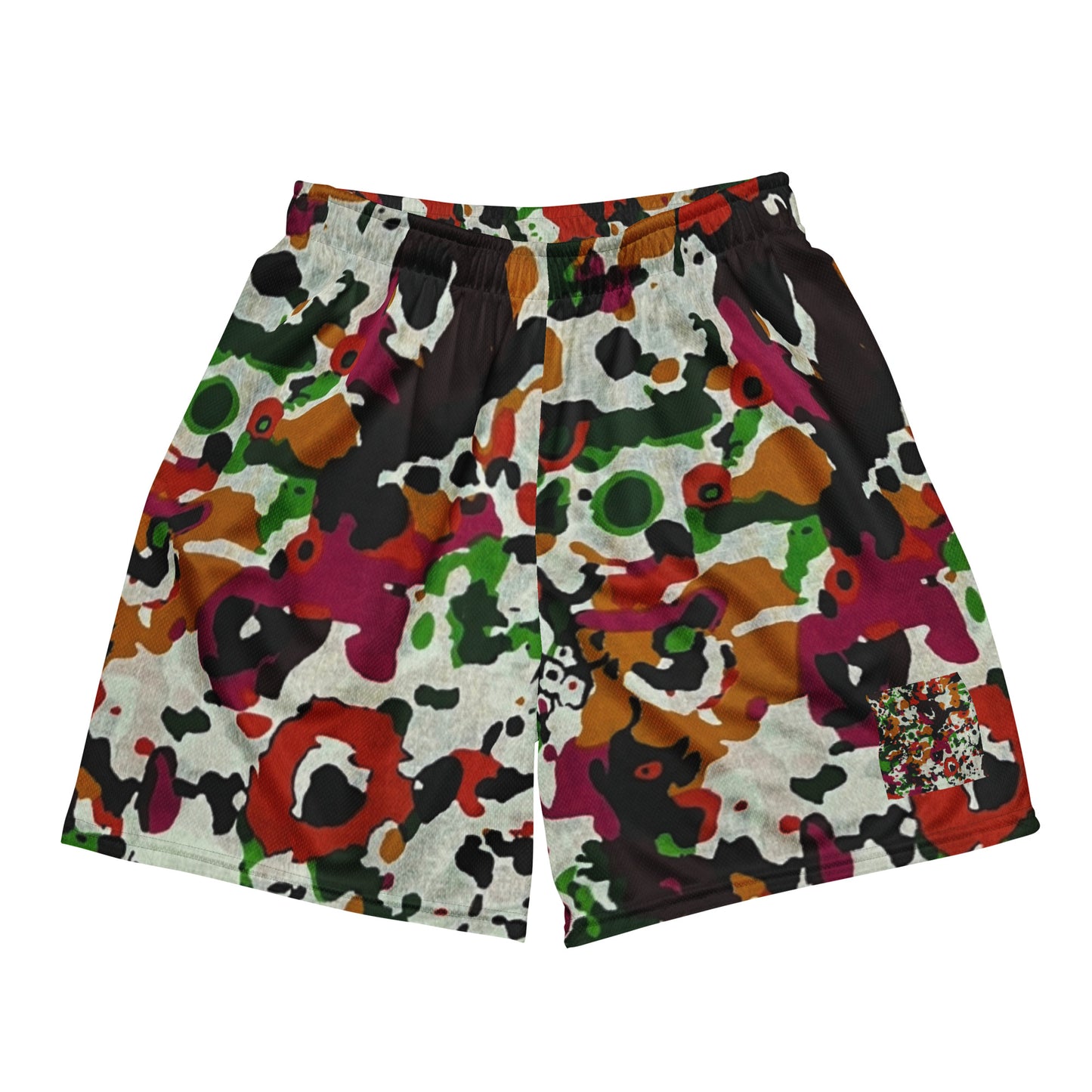 Multicolour Paint Ankara Unisex Mesh Shorts