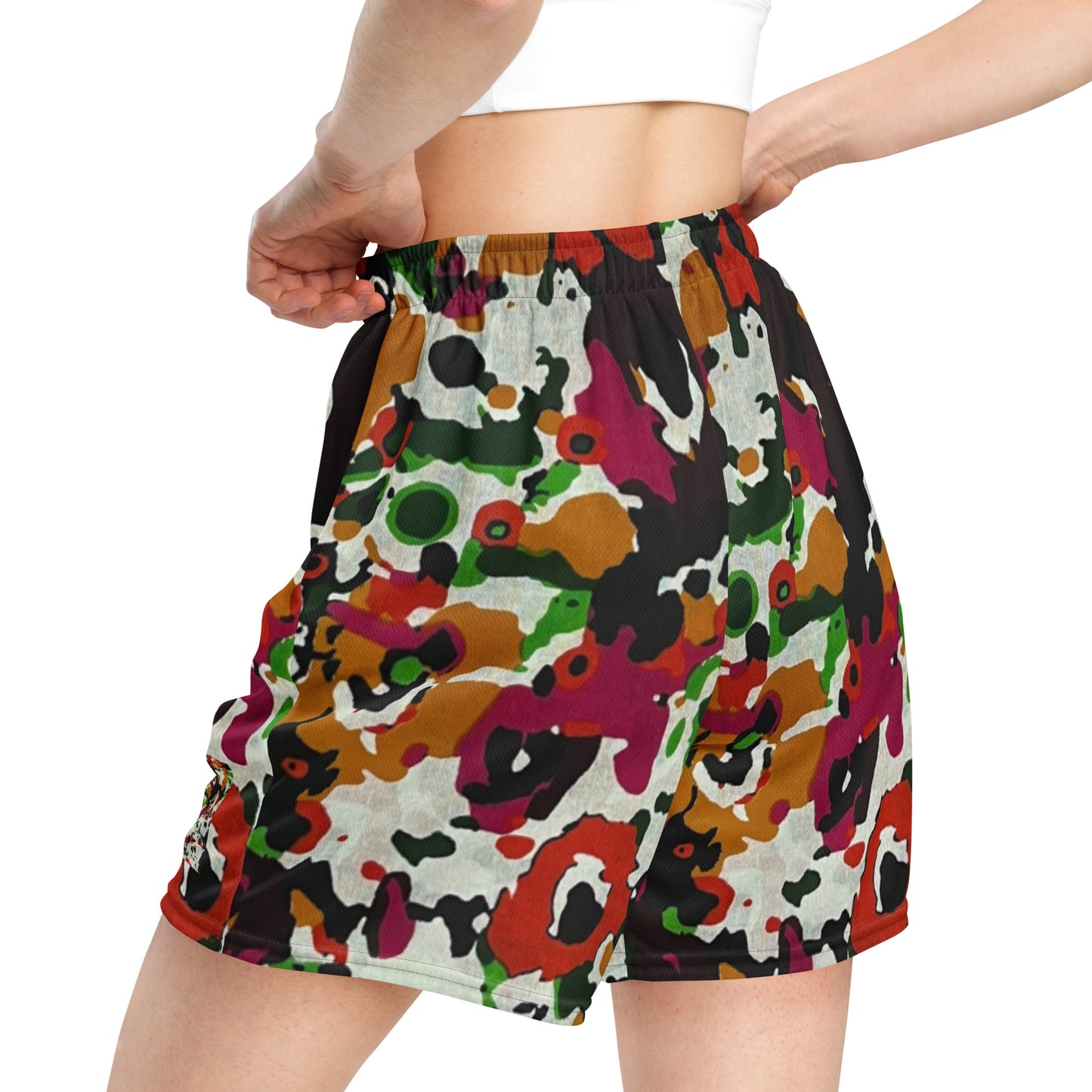 Multicolour Paint Ankara Unisex Mesh Shorts