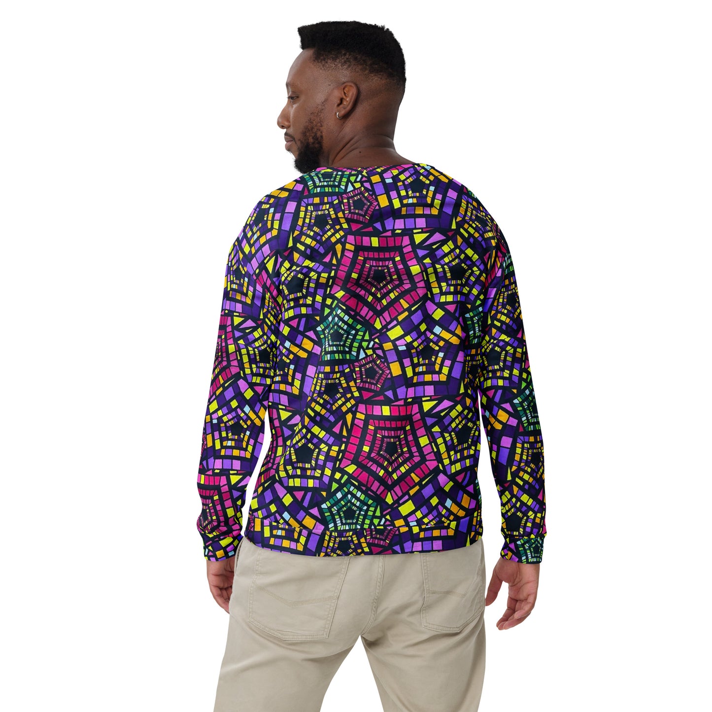 Yellow Pink Green Kente Ankara Unisex Sweatshirt