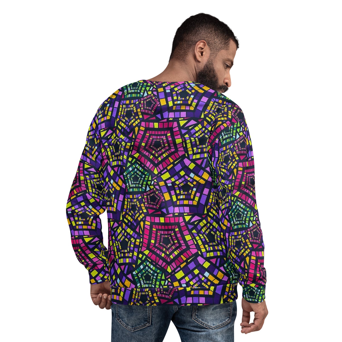 Yellow Pink Green Kente Ankara Unisex Sweatshirt