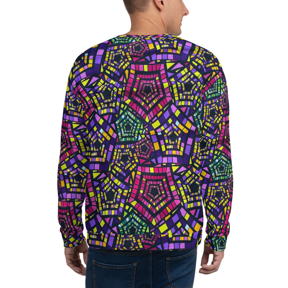 Yellow Pink Green Kente Ankara Unisex Sweatshirt