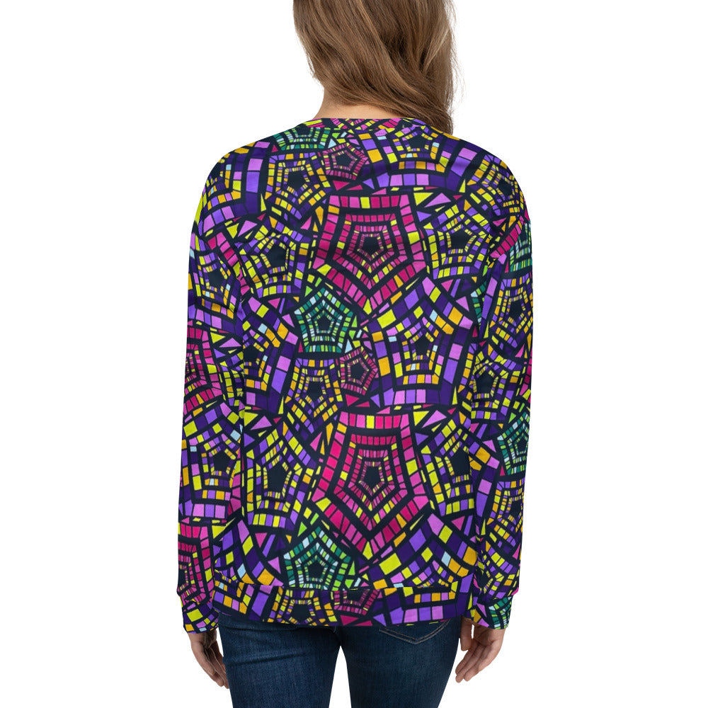 Yellow Pink Green Kente Ankara Unisex Sweatshirt