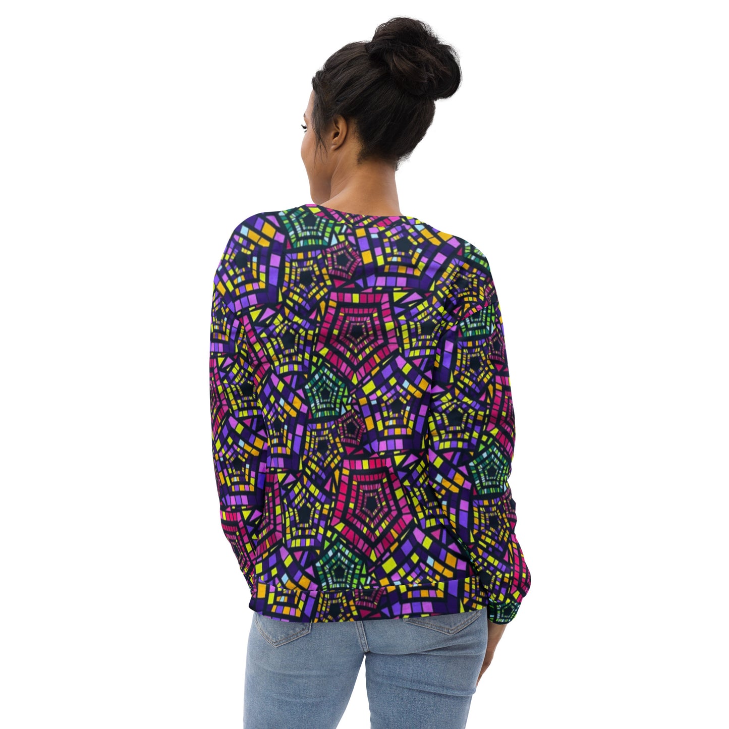 Yellow Pink Green Kente Ankara Unisex Sweatshirt