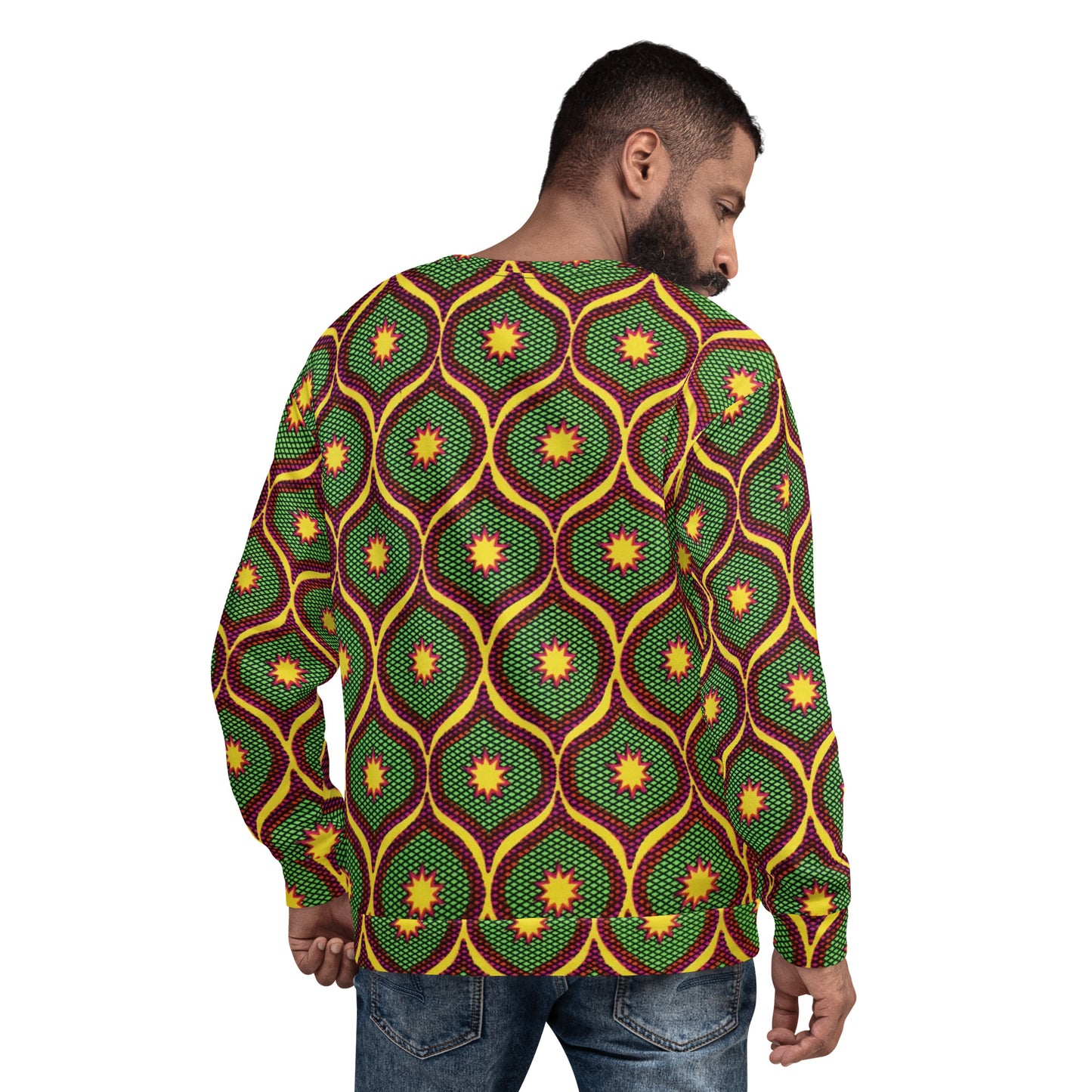 Yellow Green Ankara Unisex Sweatshirt