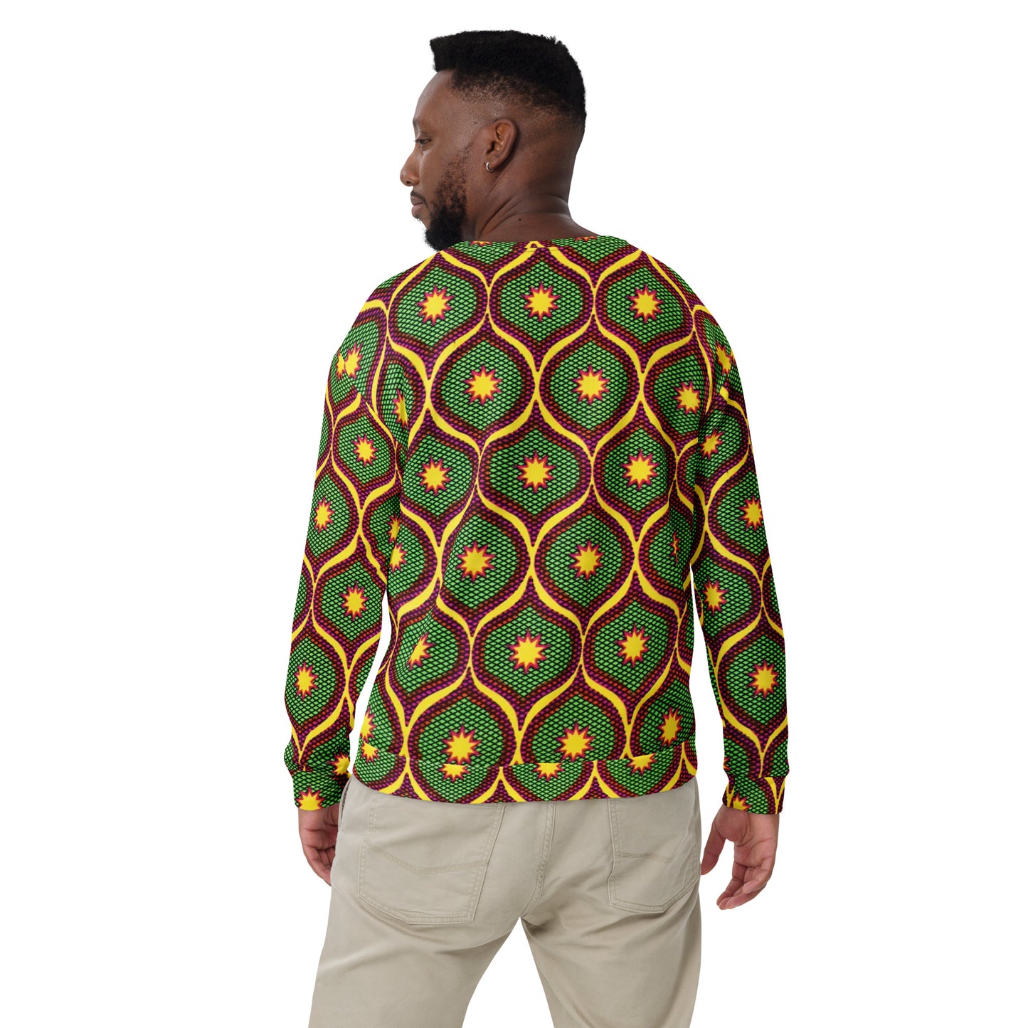 Yellow Green Ankara Unisex Sweatshirt