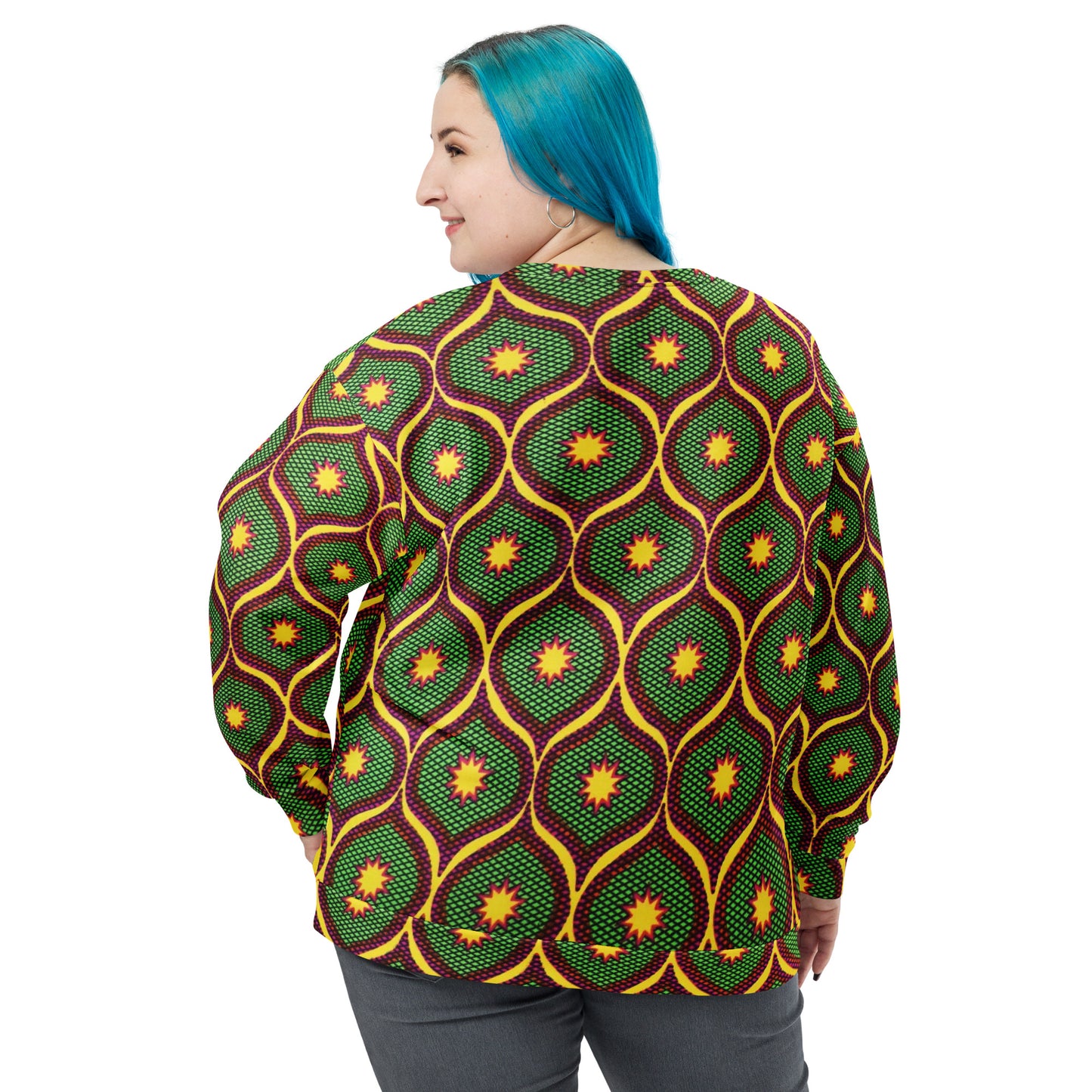 Yellow Green Ankara Unisex Sweatshirt