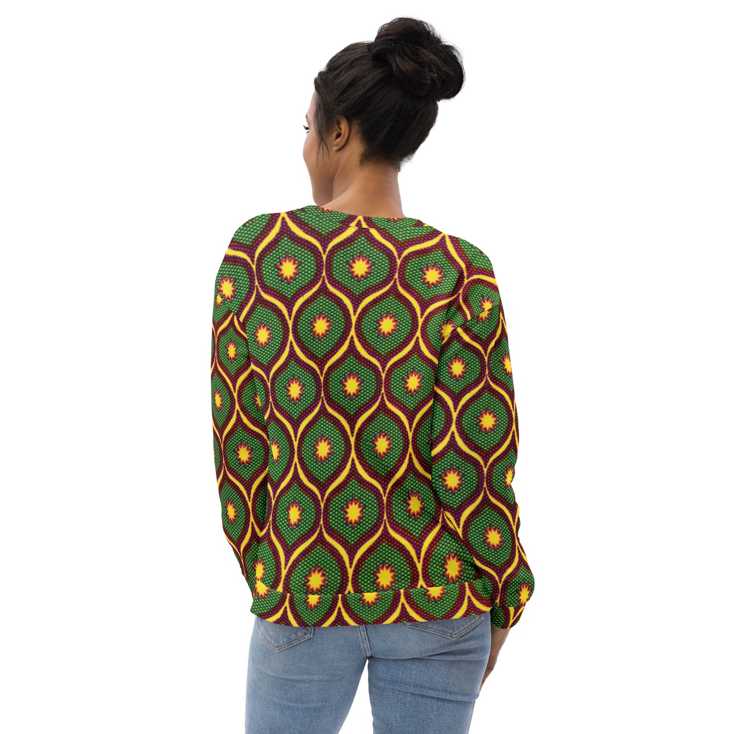 Yellow Green Ankara Unisex Sweatshirt