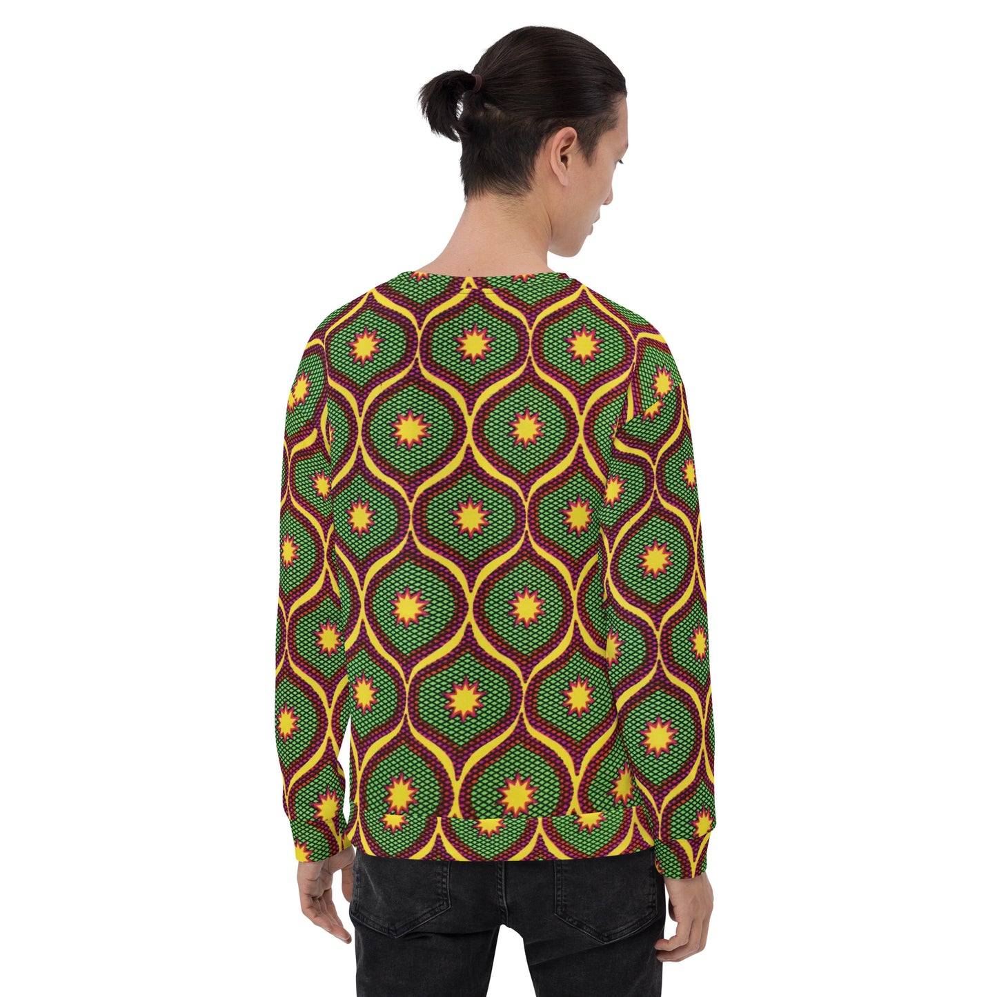 Yellow Green Ankara Unisex Sweatshirt