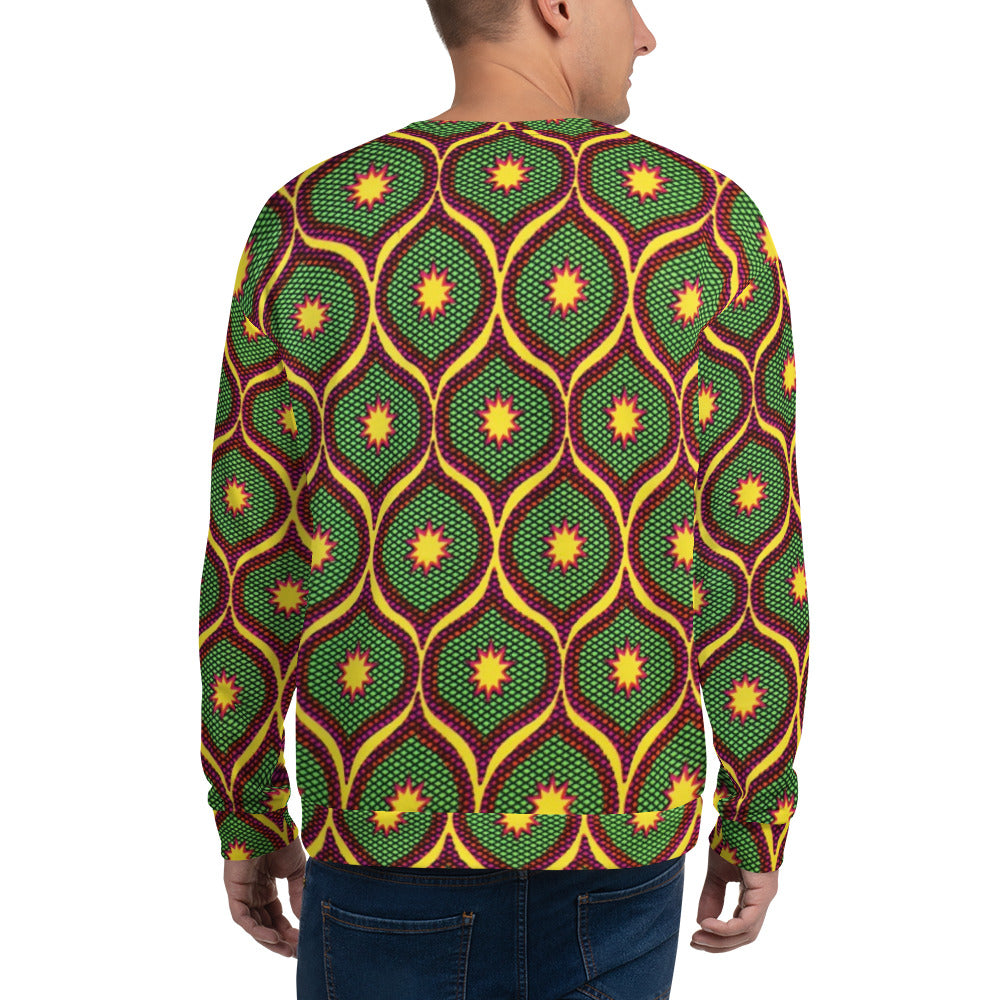 Yellow Green Ankara Unisex Sweatshirt