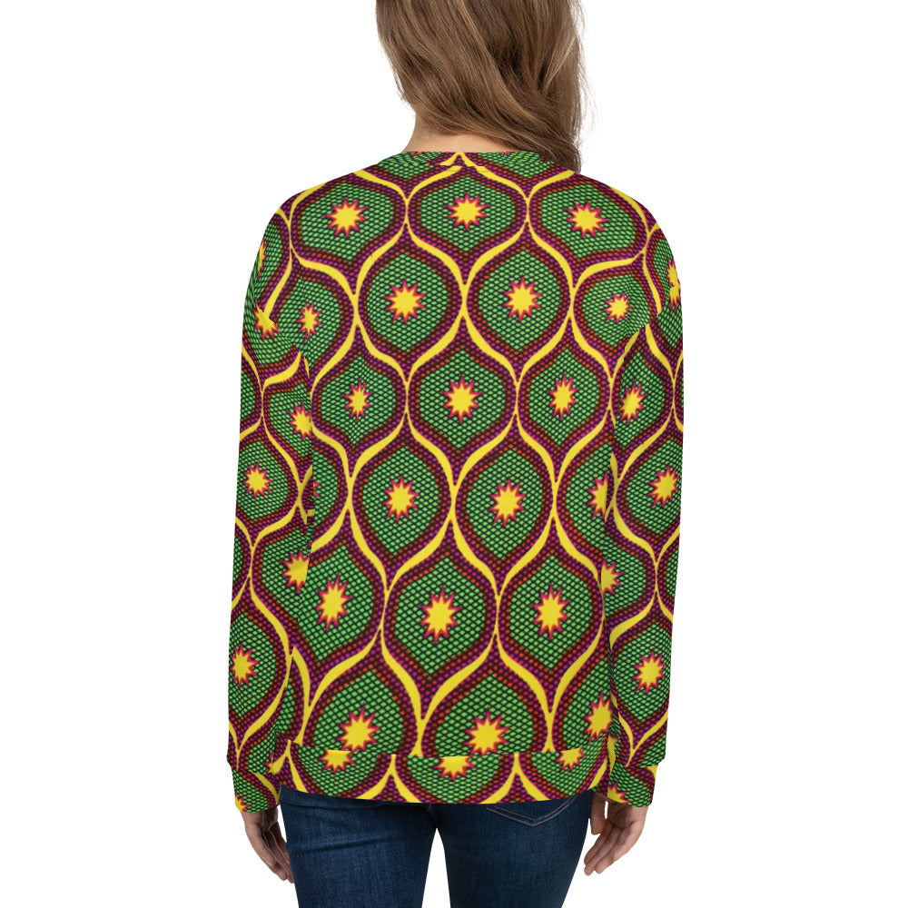 Yellow Green Ankara Unisex Sweatshirt