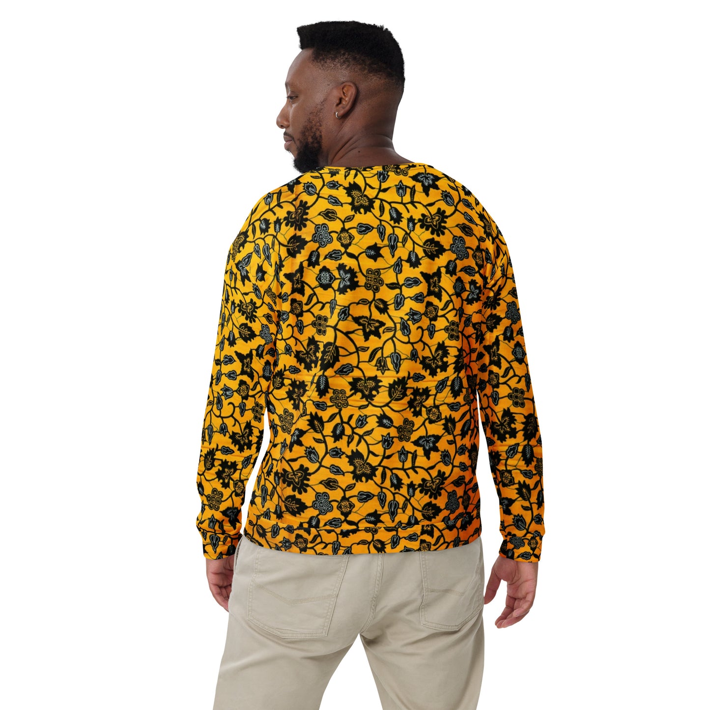 Yellow Leaves Ankara Unisex Sweatshirt