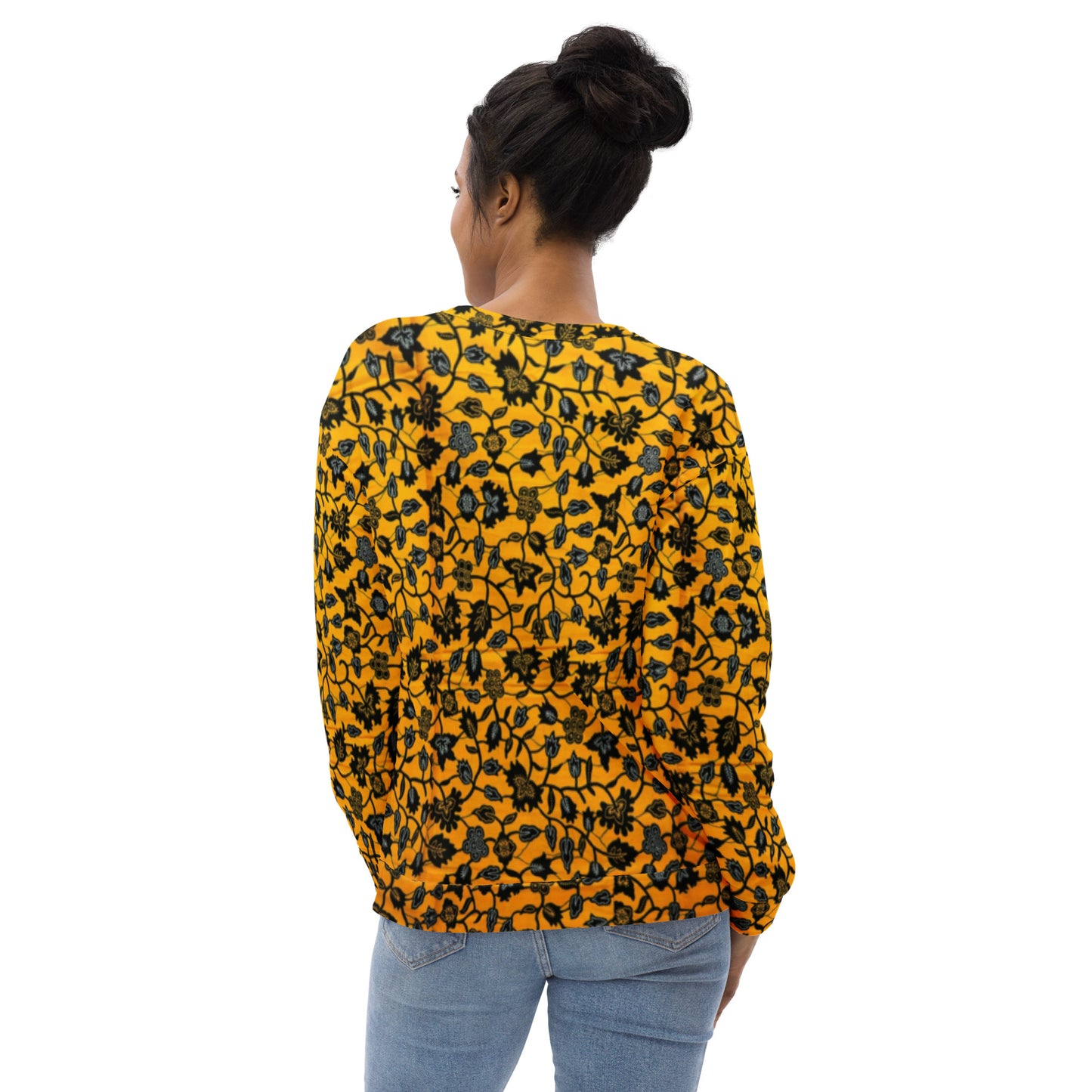 Yellow Leaves Ankara Unisex Sweatshirt