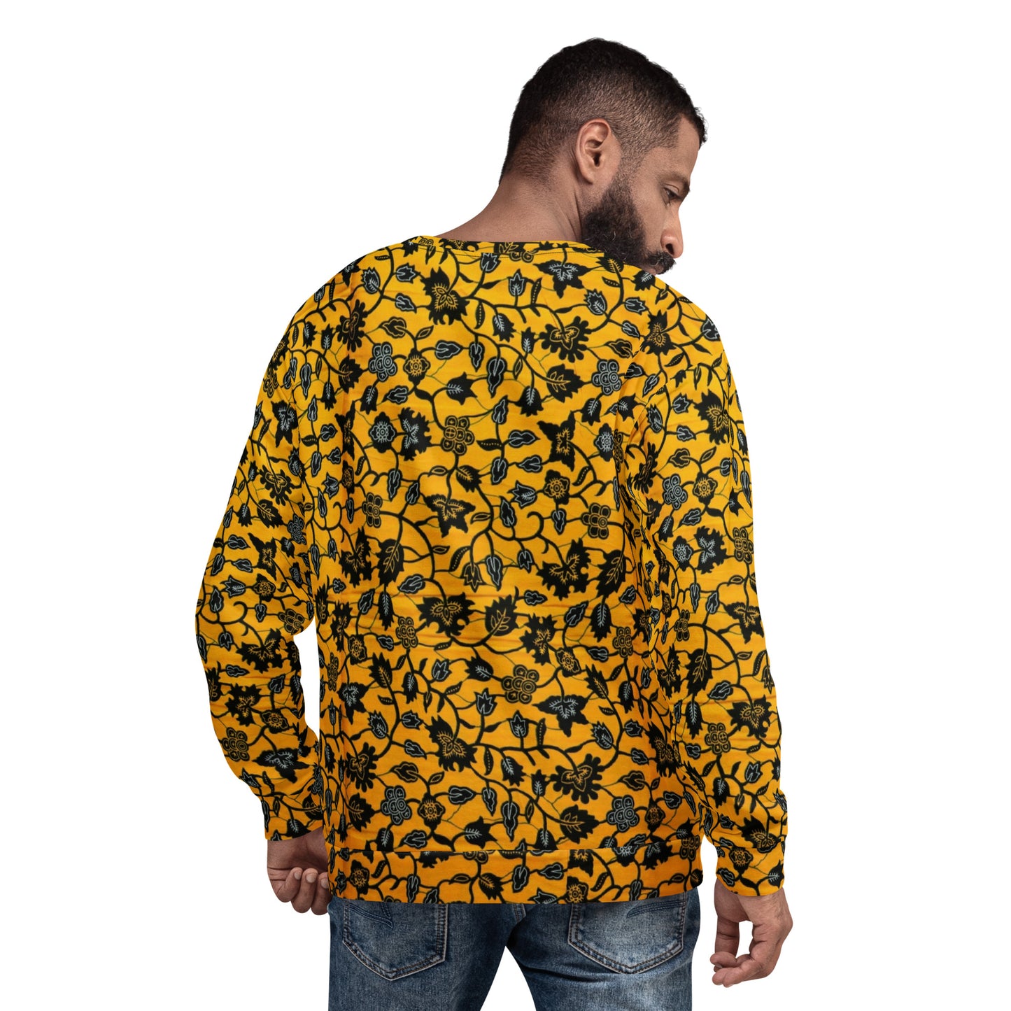 Yellow Leaves Ankara Unisex Sweatshirt