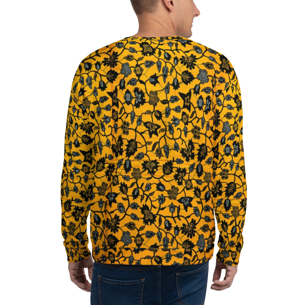 Yellow Leaves Ankara Unisex Sweatshirt