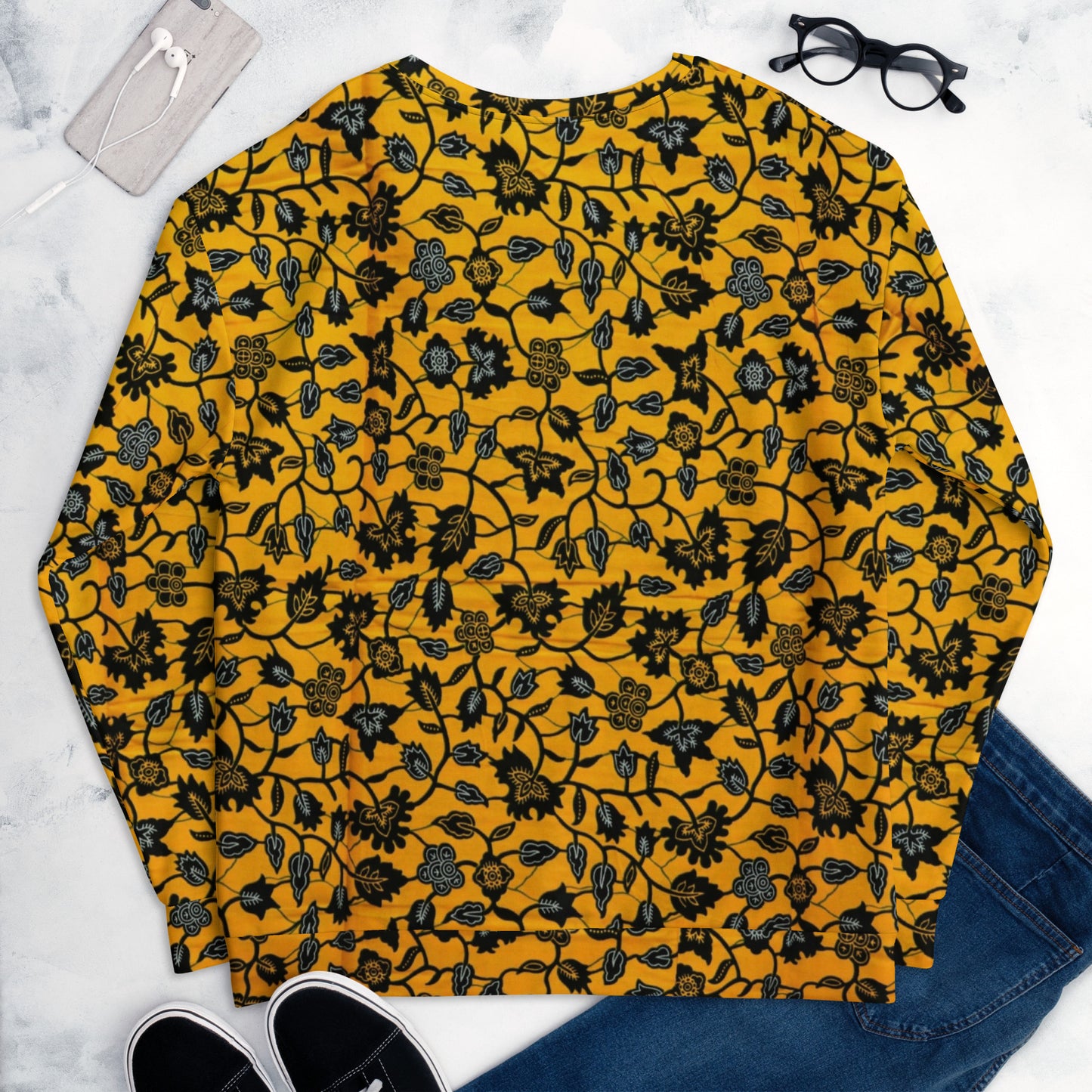 Yellow Leaves Ankara Unisex Sweatshirt