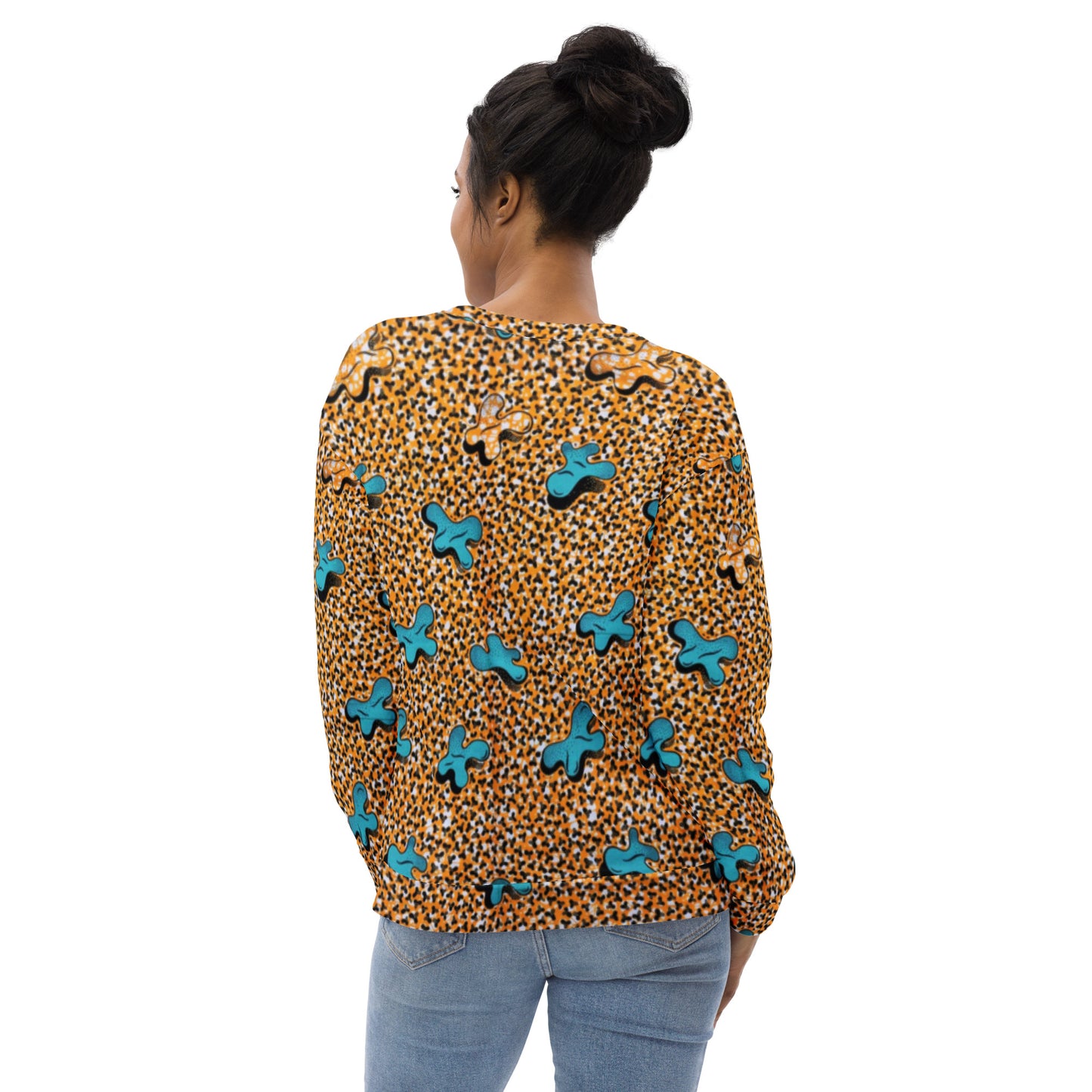 Sky Blue Pale Orange Ankara Unisex Sweatshirt