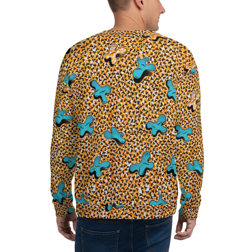 Sky Blue Pale Orange Ankara Unisex Sweatshirt