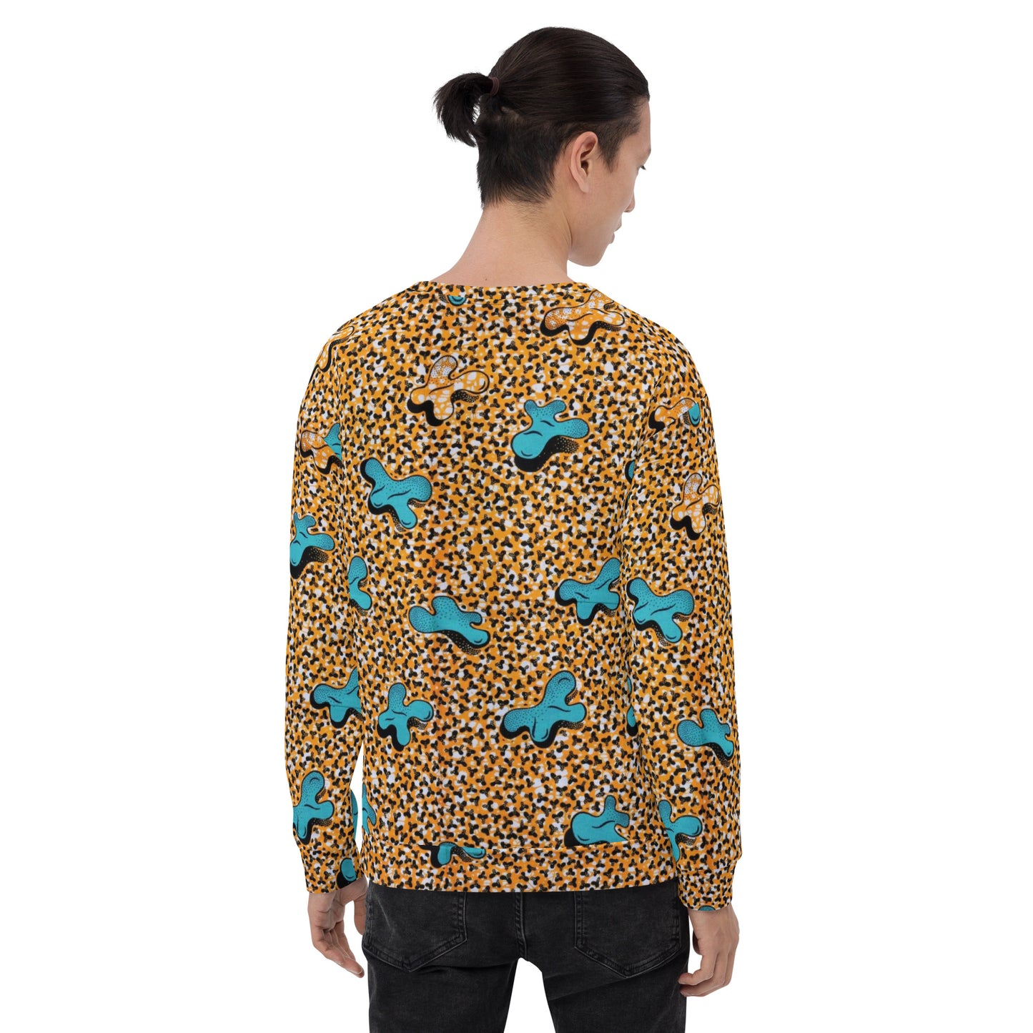 Sky Blue Pale Orange Ankara Unisex Sweatshirt