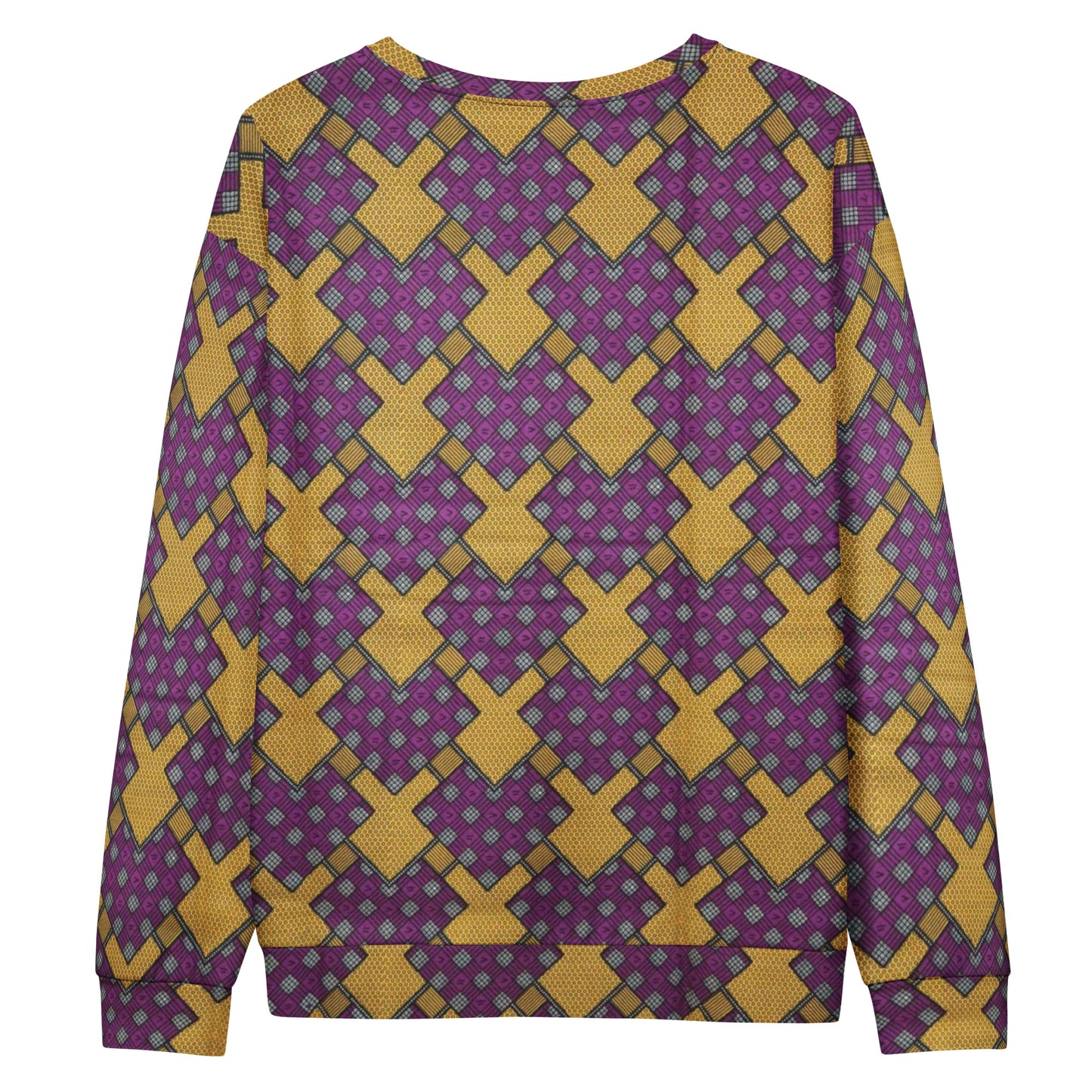 Purple Yellow Shapes Ankara Unisex Sweatshirt