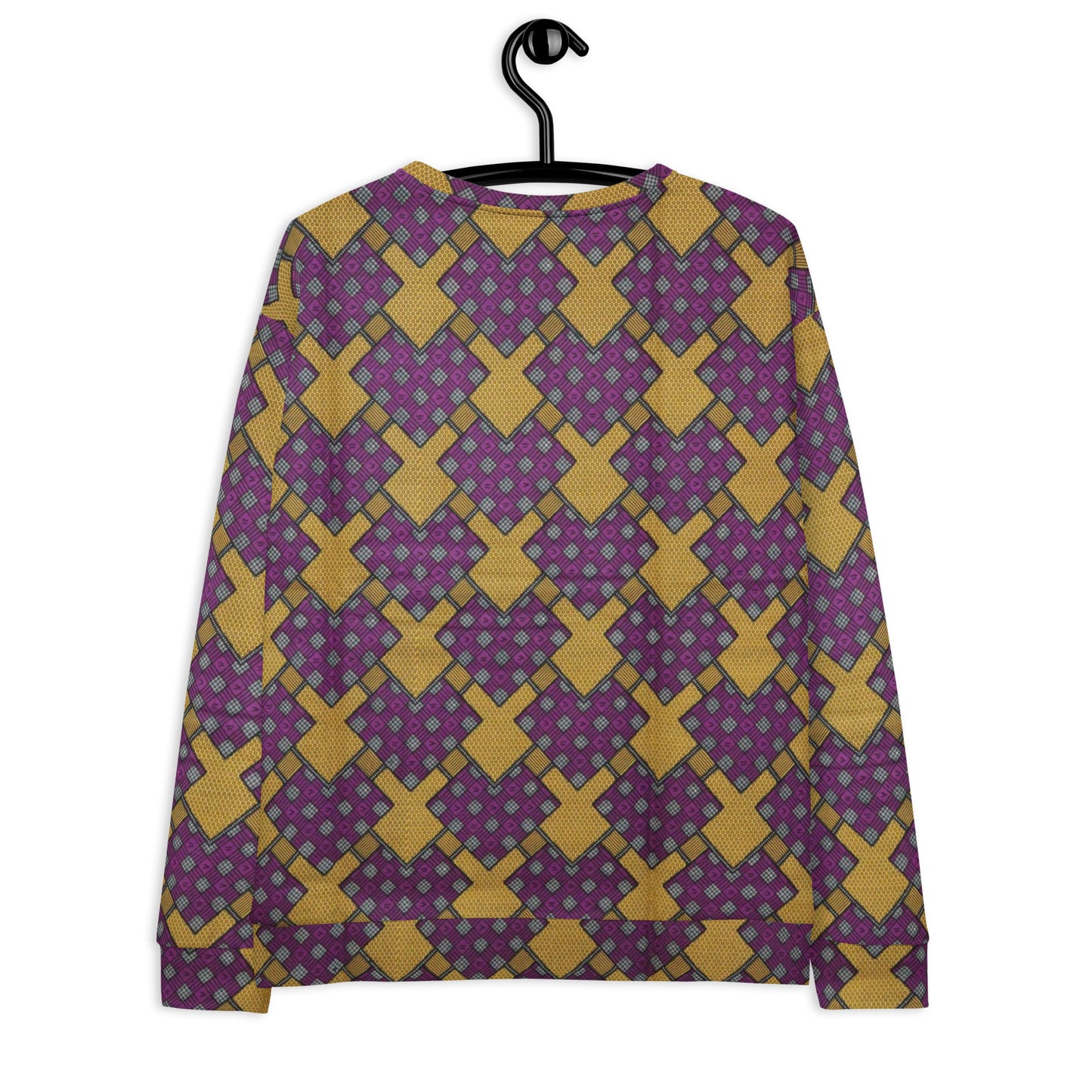 Purple Yellow Shapes Ankara Unisex Sweatshirt