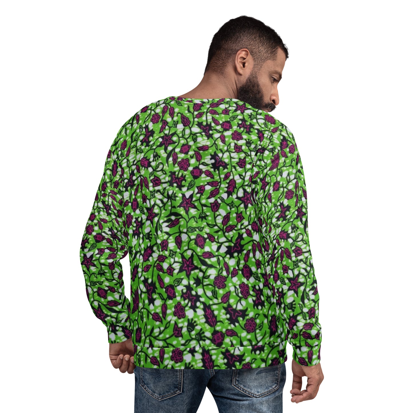 Green Burgundy Ankara Unisex Sweatshirt