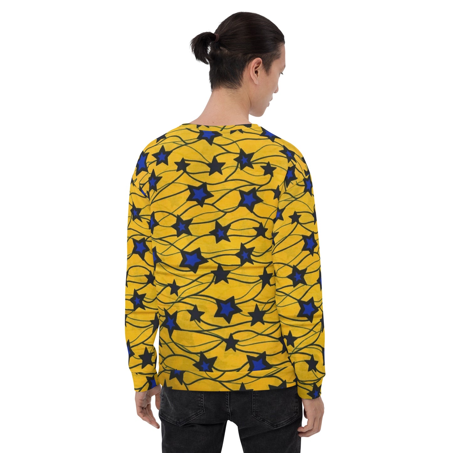 Yellow Blue Star Ankara Unisex Sweatshirt