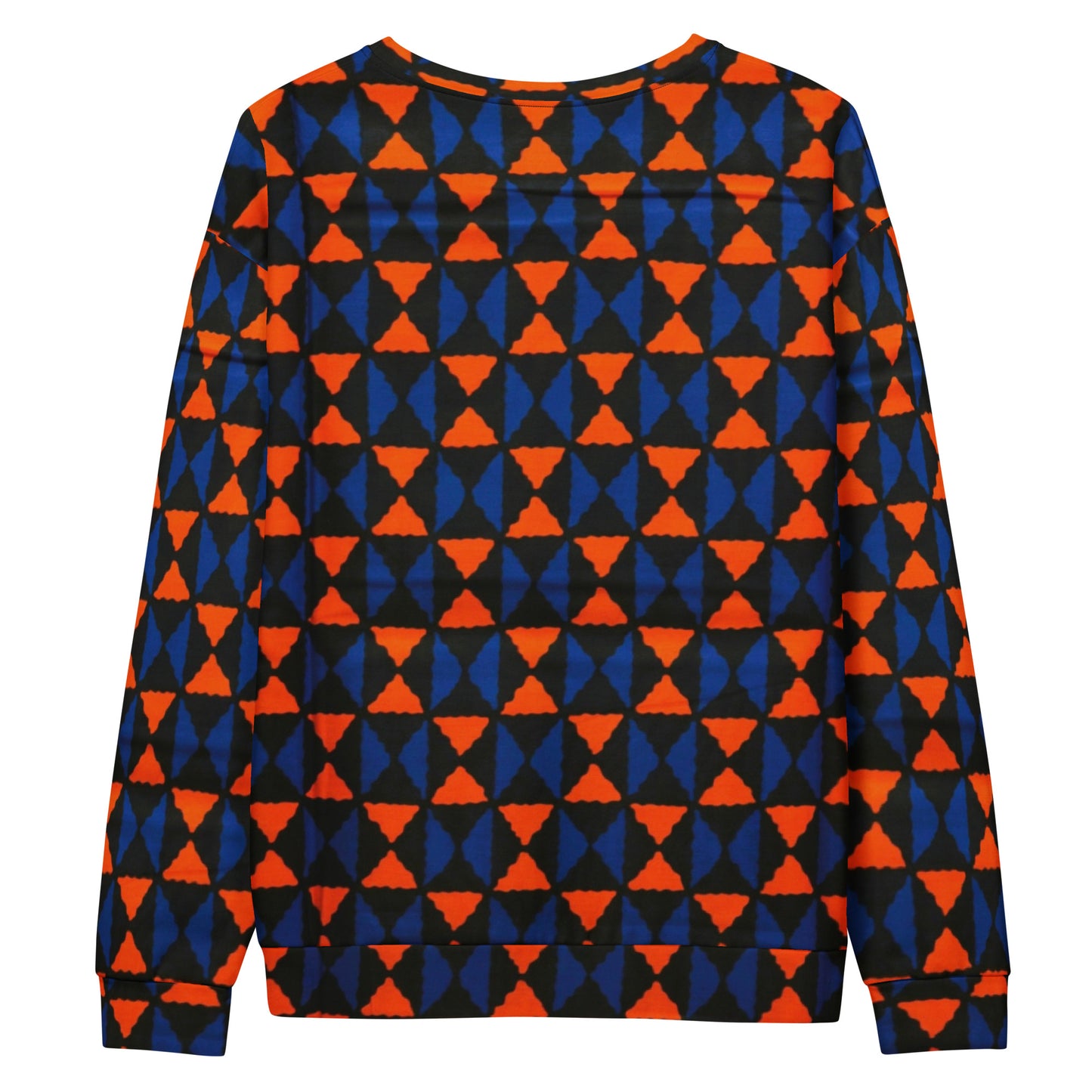 Orange Blue Triangle Ankara Unisex Sweatshirt