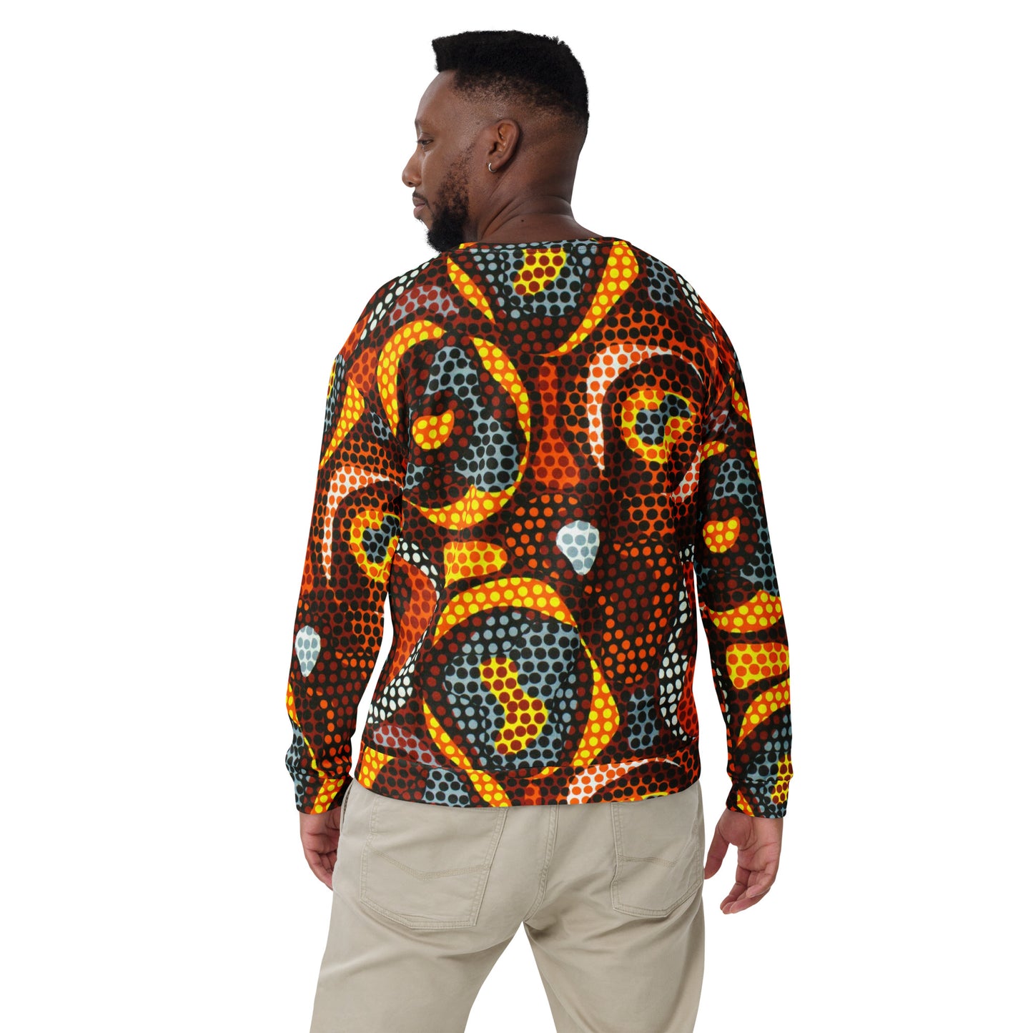 Multicolour Orange Abstract Ankara Unisex Sweatshirt