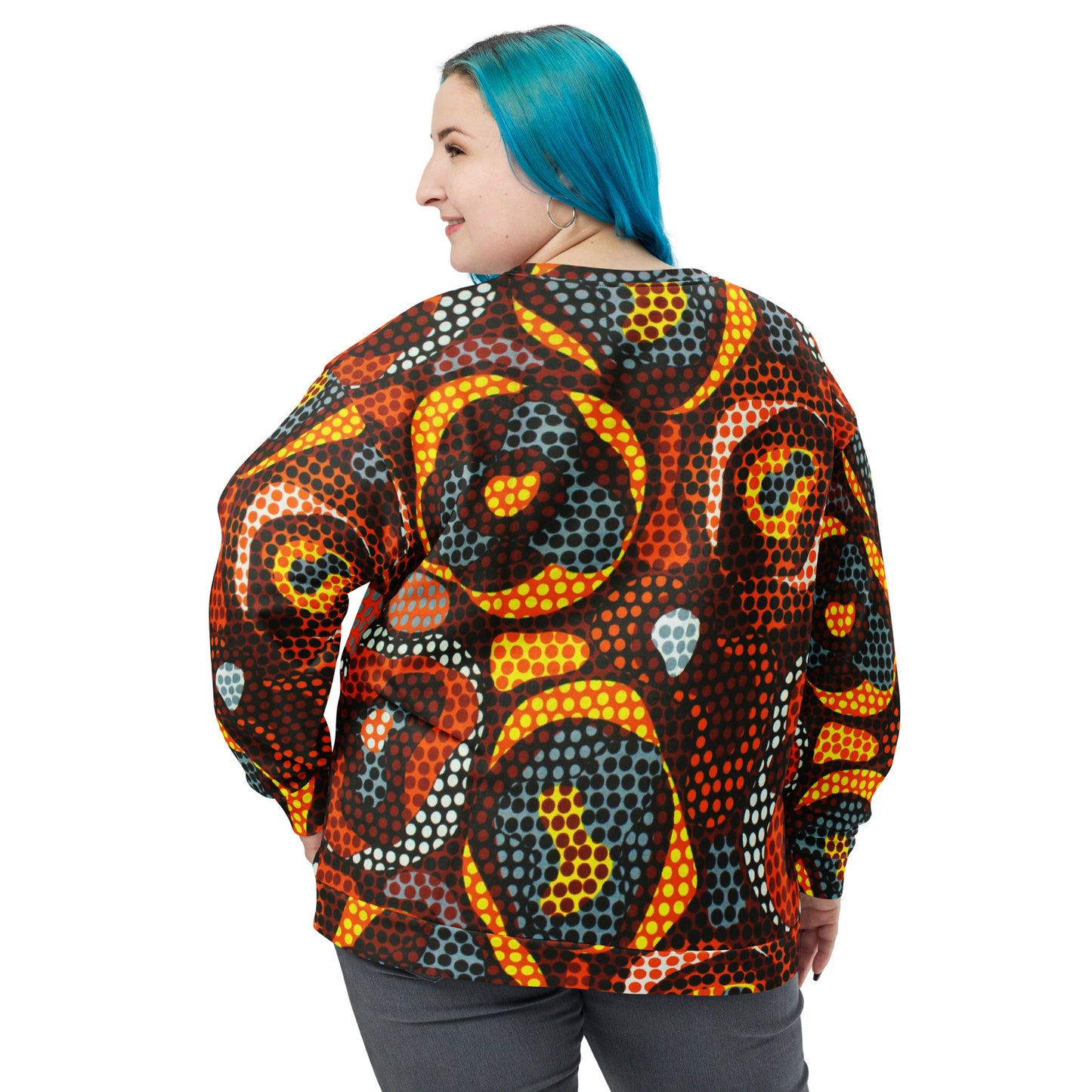 Multicolour Orange Abstract Ankara Unisex Sweatshirt