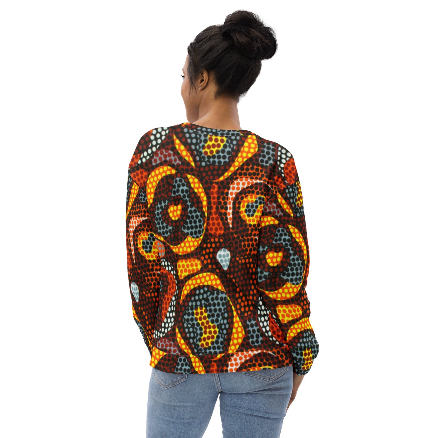 Multicolour Orange Abstract Ankara Unisex Sweatshirt