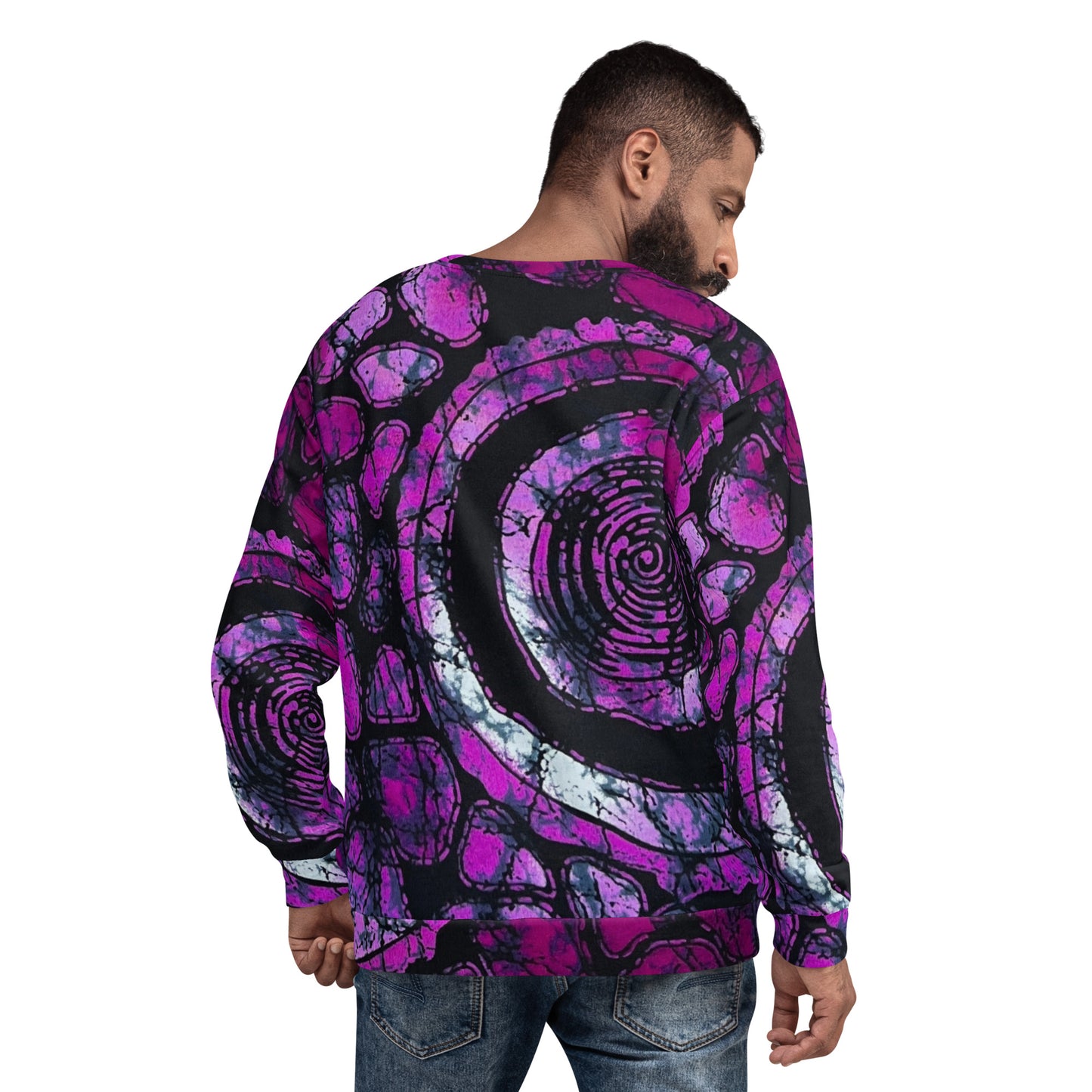 Purple Black Ankara Unisex Sweatshirt