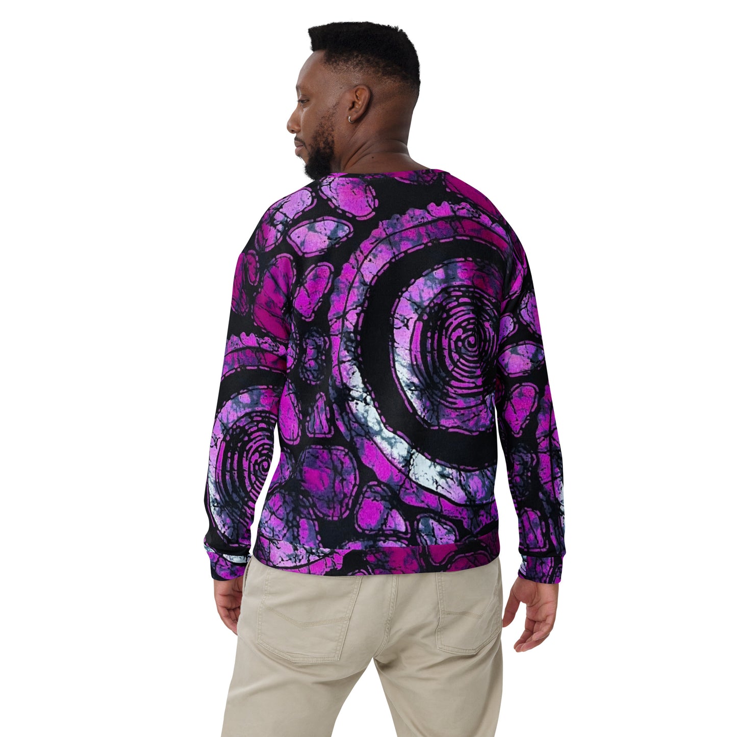 Purple Black Ankara Unisex Sweatshirt