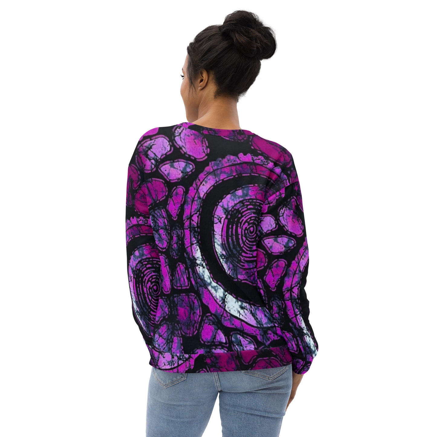 Purple Black Ankara Unisex Sweatshirt