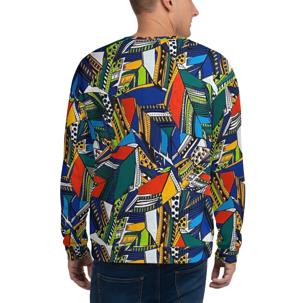 Multicolour Shapes Ankara Unisex Sweatshirt