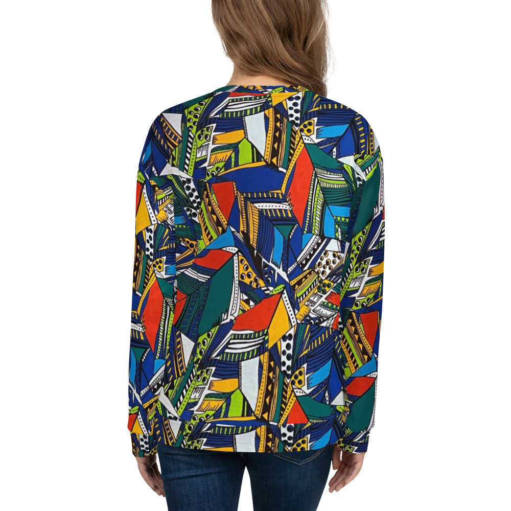 Multicolour Shapes Ankara Unisex Sweatshirt