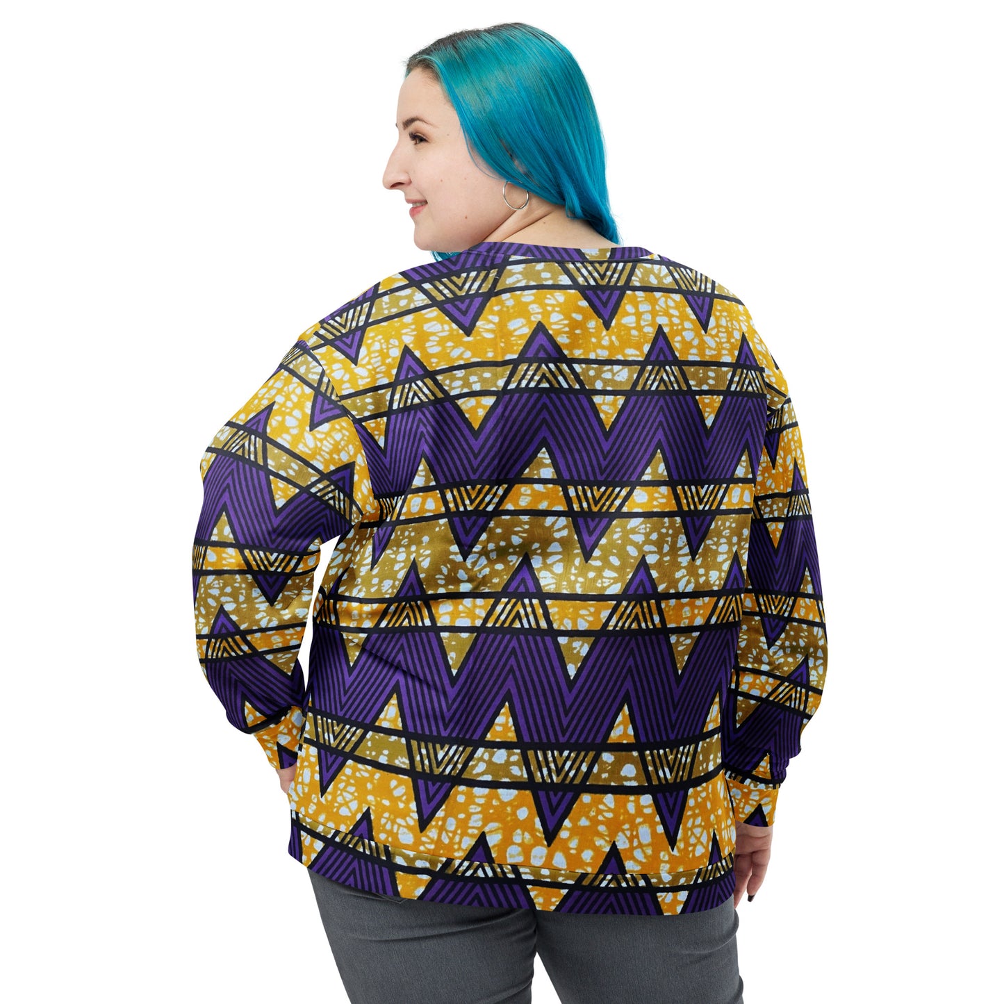 Purple Yellow Kente Ankara Unisex Sweatshirt