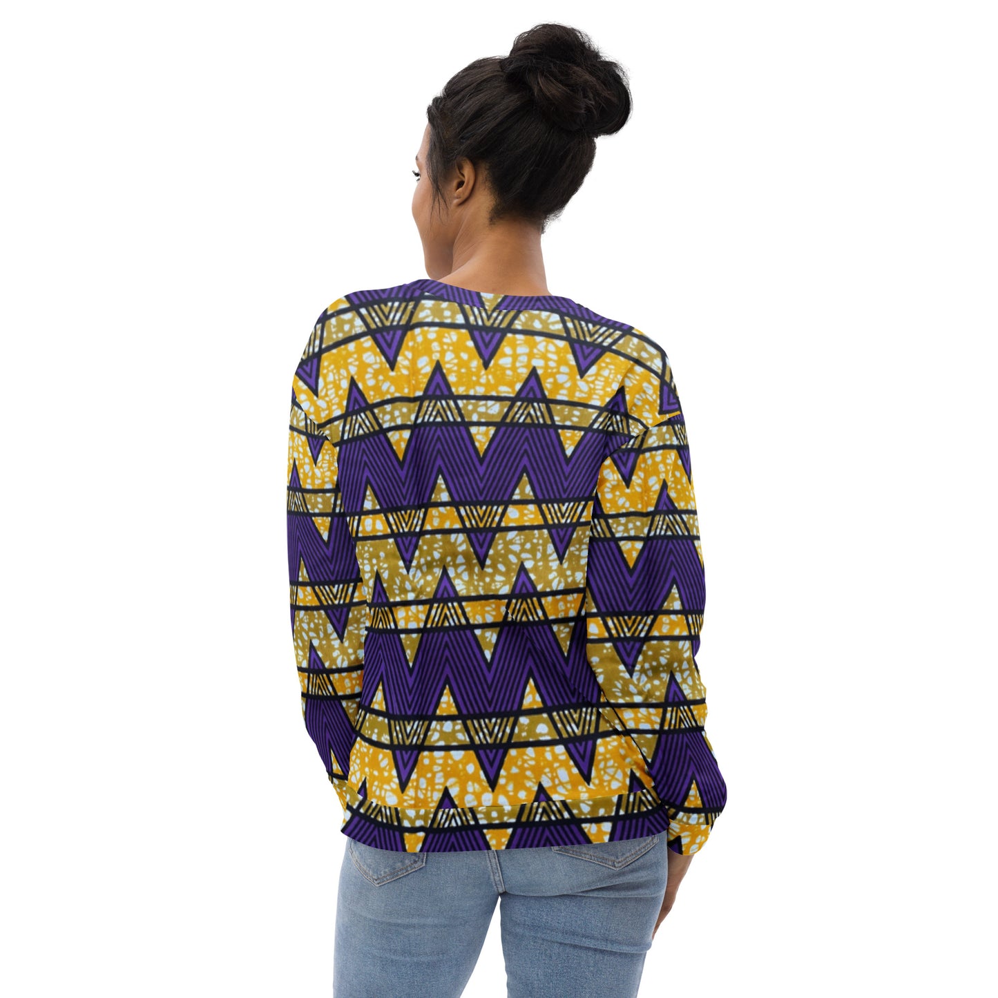 Purple Yellow Kente Ankara Unisex Sweatshirt