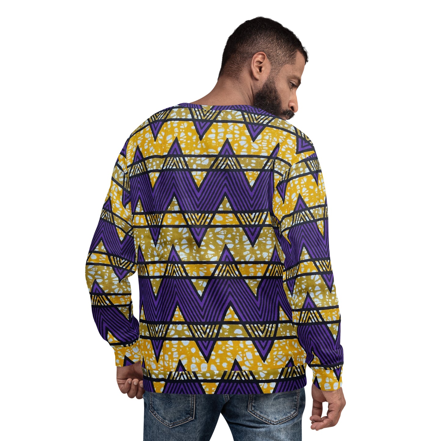 Purple Yellow Kente Ankara Unisex Sweatshirt