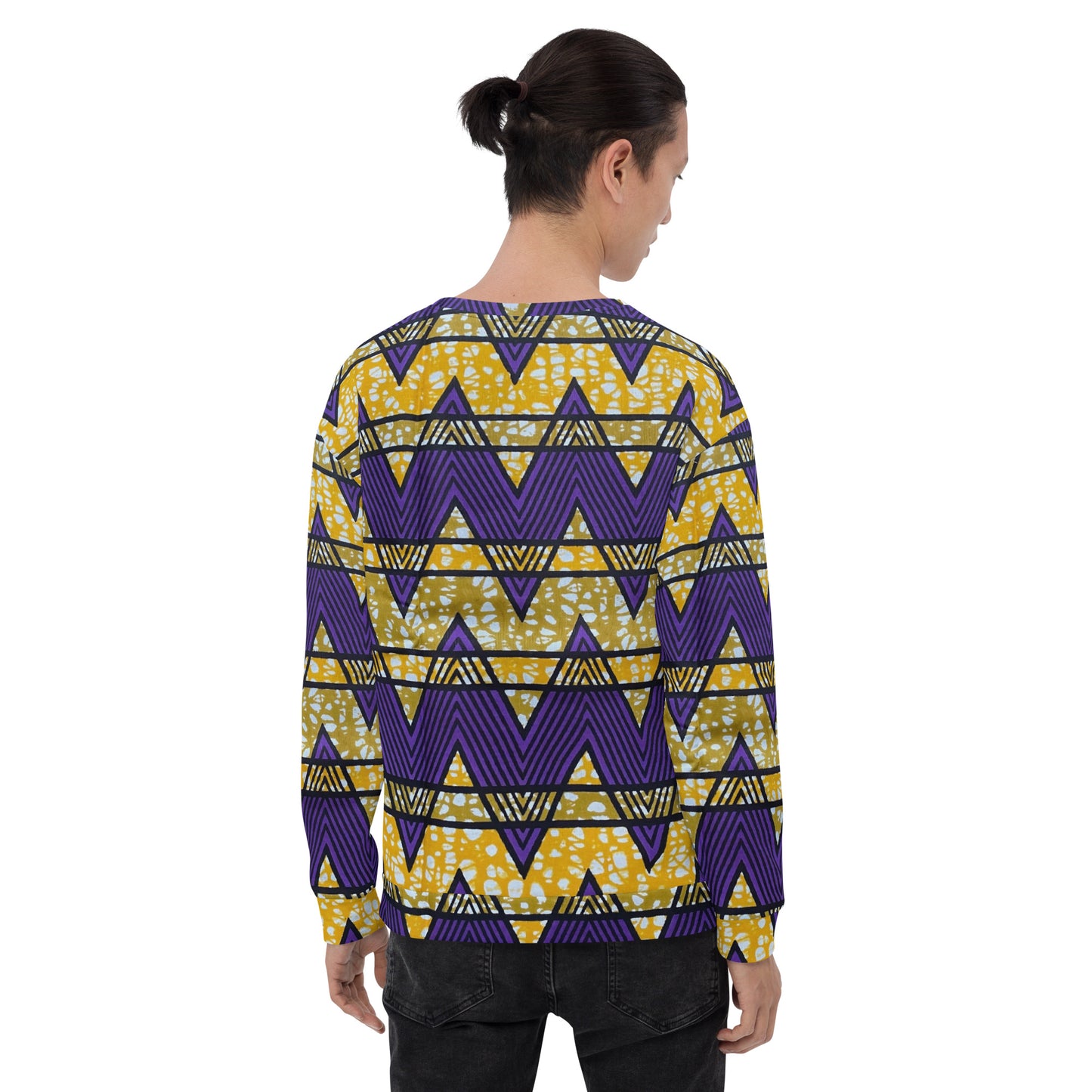 Purple Yellow Kente Ankara Unisex Sweatshirt