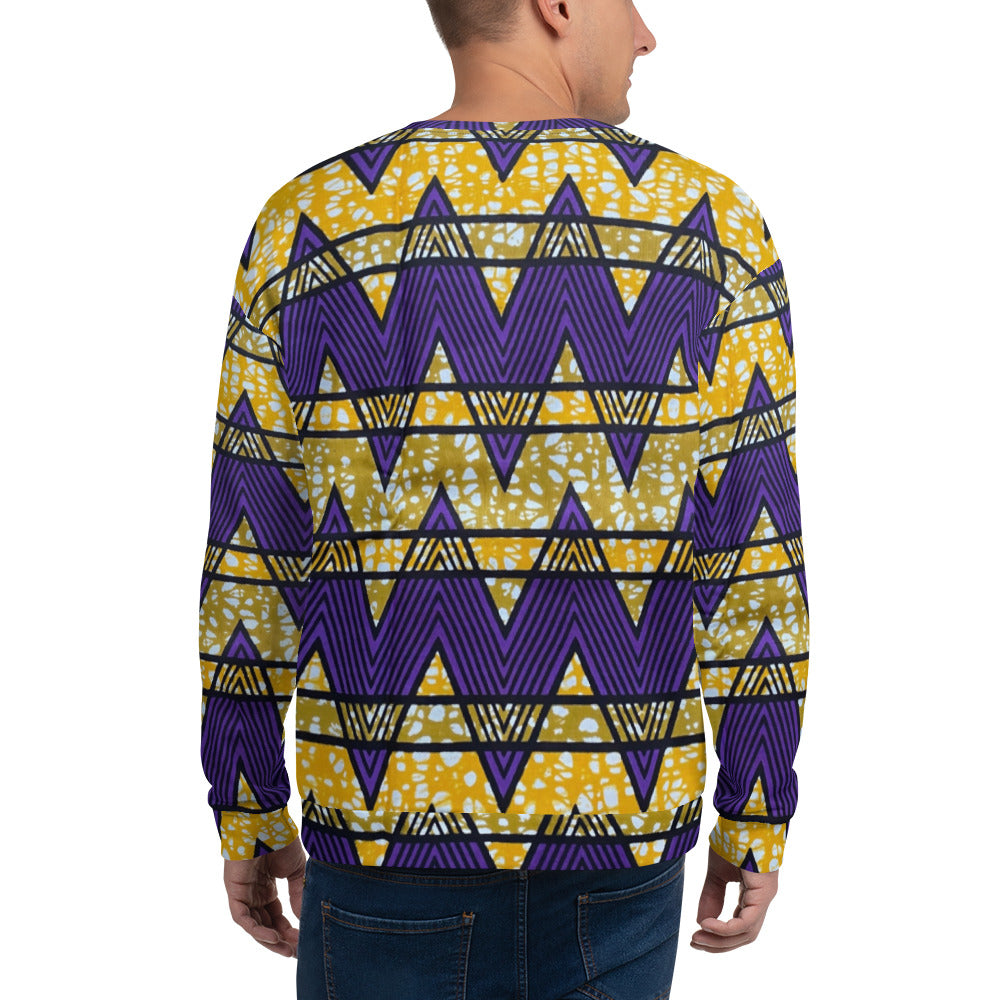 Purple Yellow Kente Ankara Unisex Sweatshirt