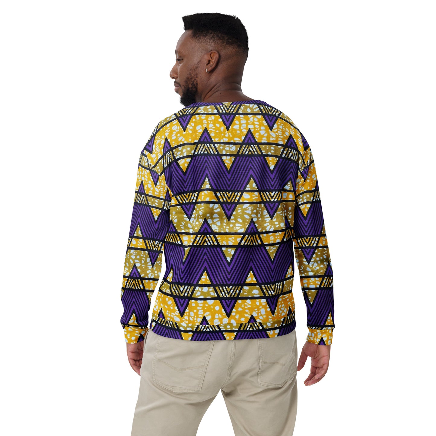 Purple Yellow Kente Ankara Unisex Sweatshirt