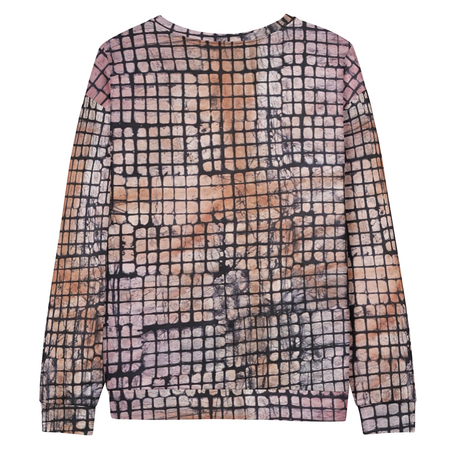 Pink Checked Adire Unisex Sweatshirt