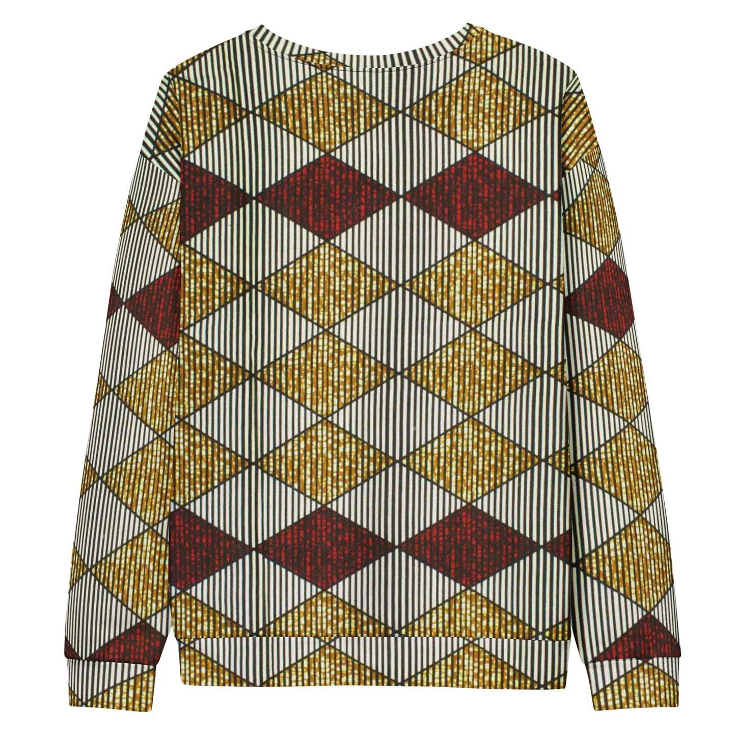 Burgundy Gold Diamond Ankara Unisex Sweatshirt