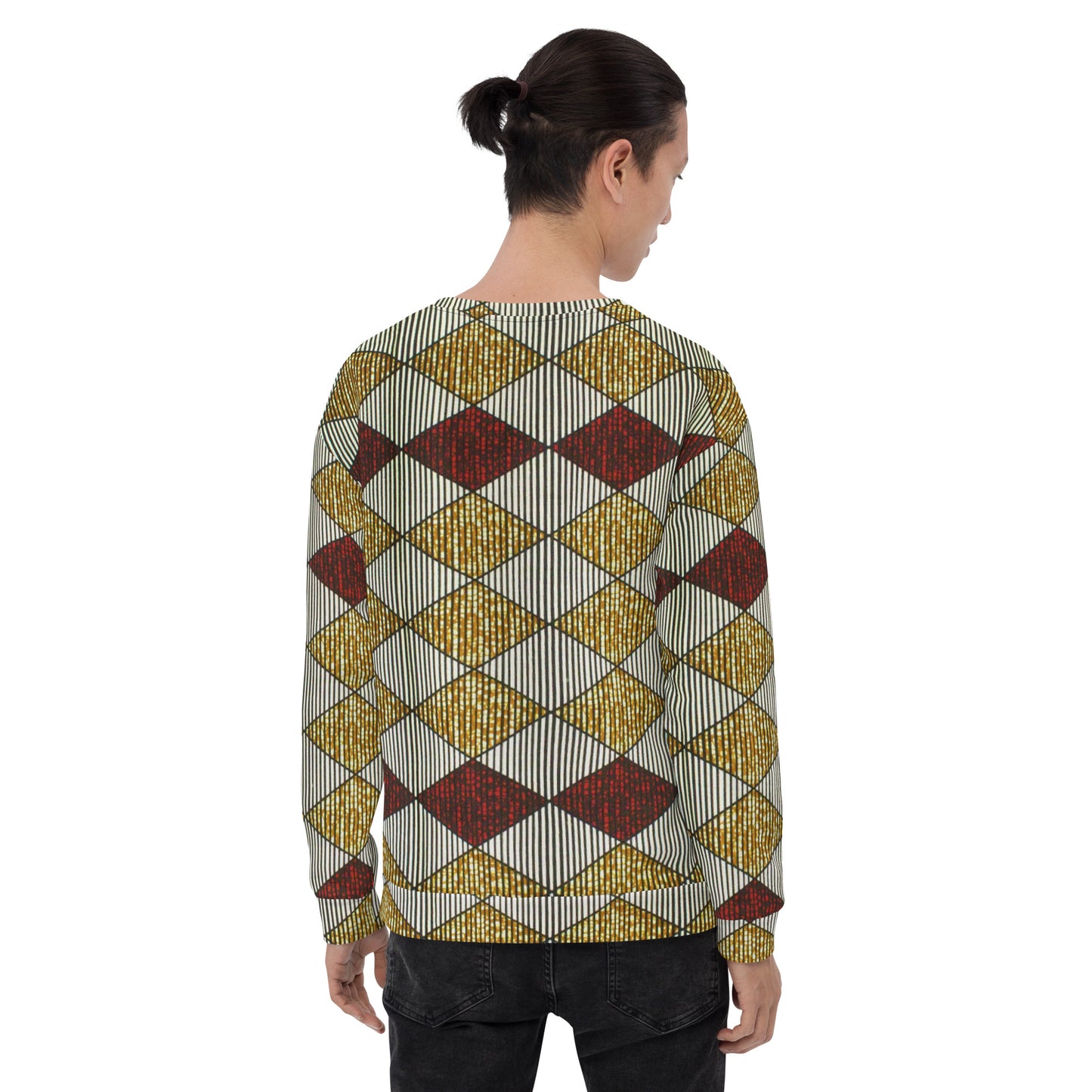 Burgundy Gold Diamond Ankara Unisex Sweatshirt