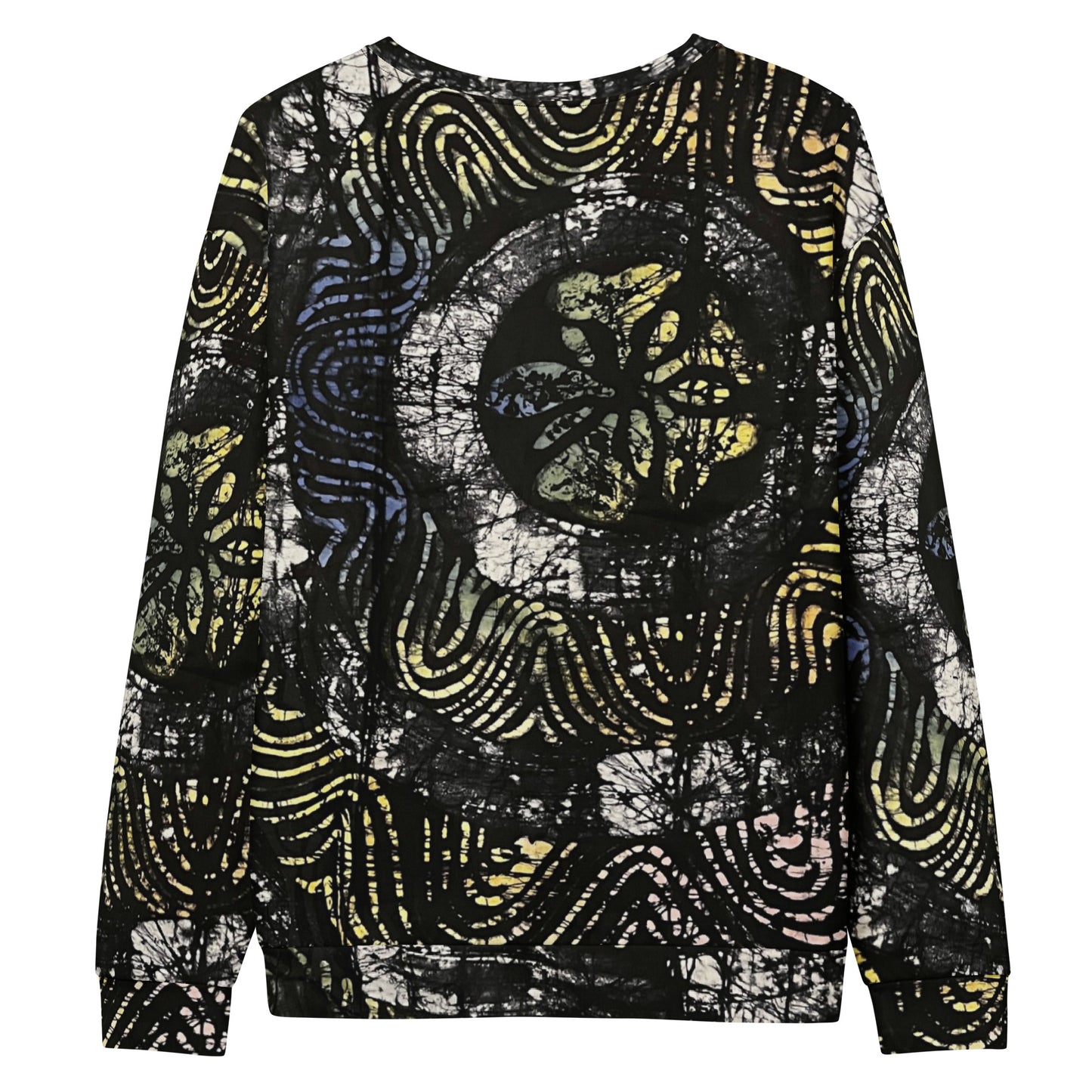 Circles And Swirls Indigo Adire Unisex Sweatshirt