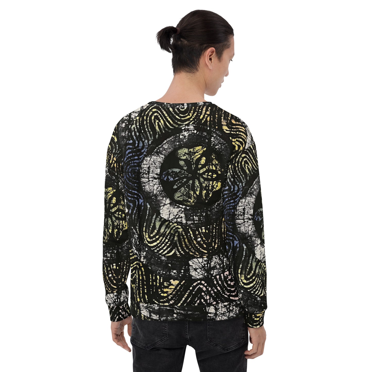 Circles And Swirls Indigo Adire Unisex Sweatshirt