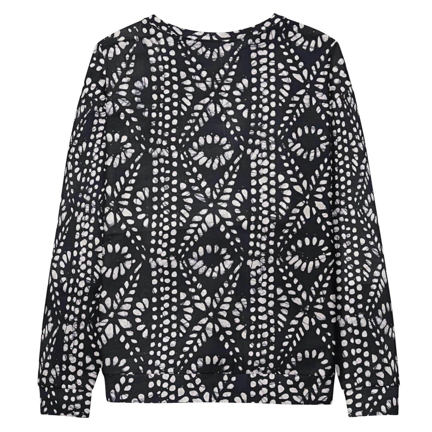 Black And White Nigerian Abstract Aztec Print Adire Unisex Sweatshirt