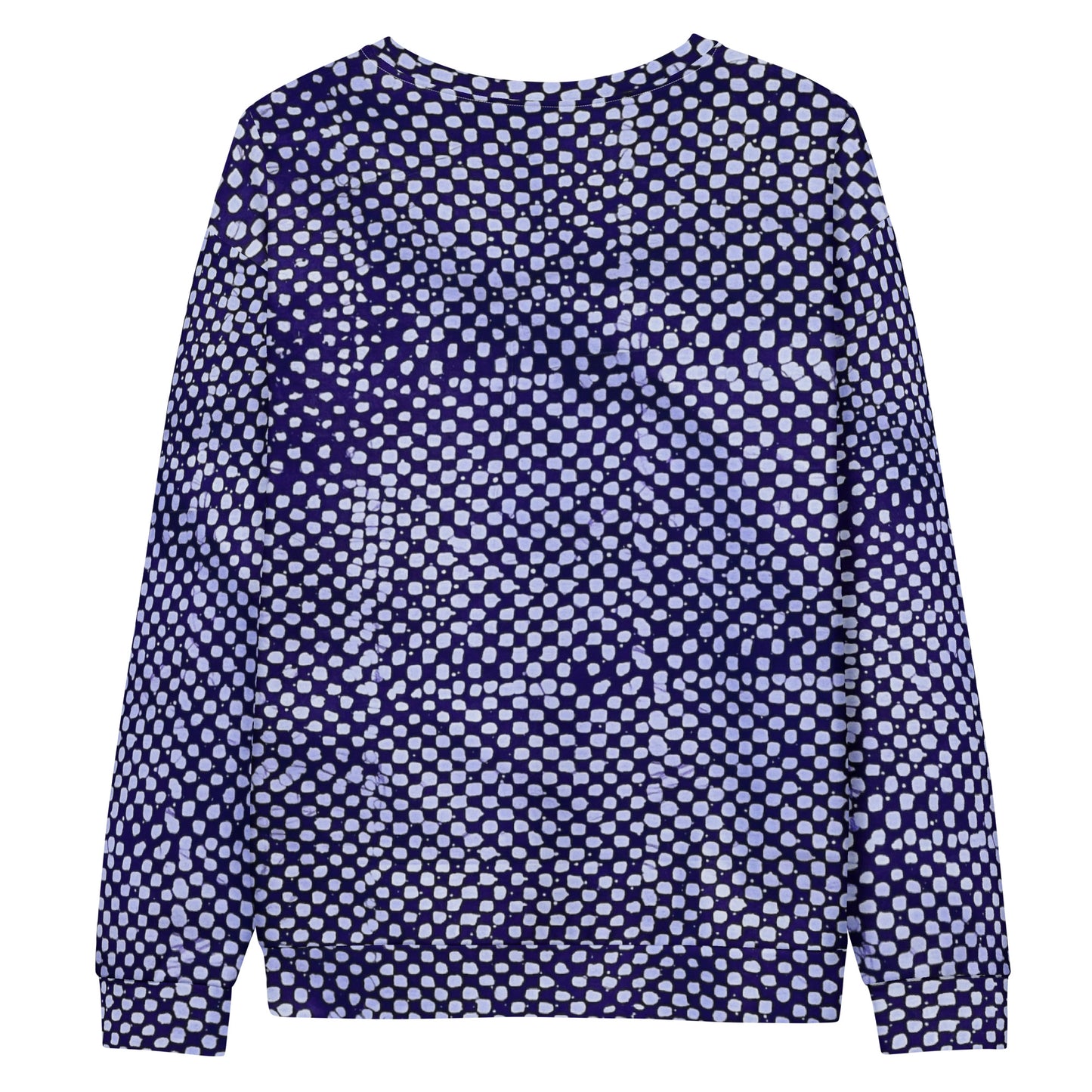 Purple And White Polka Dots Adire Unisex Sweatshirt